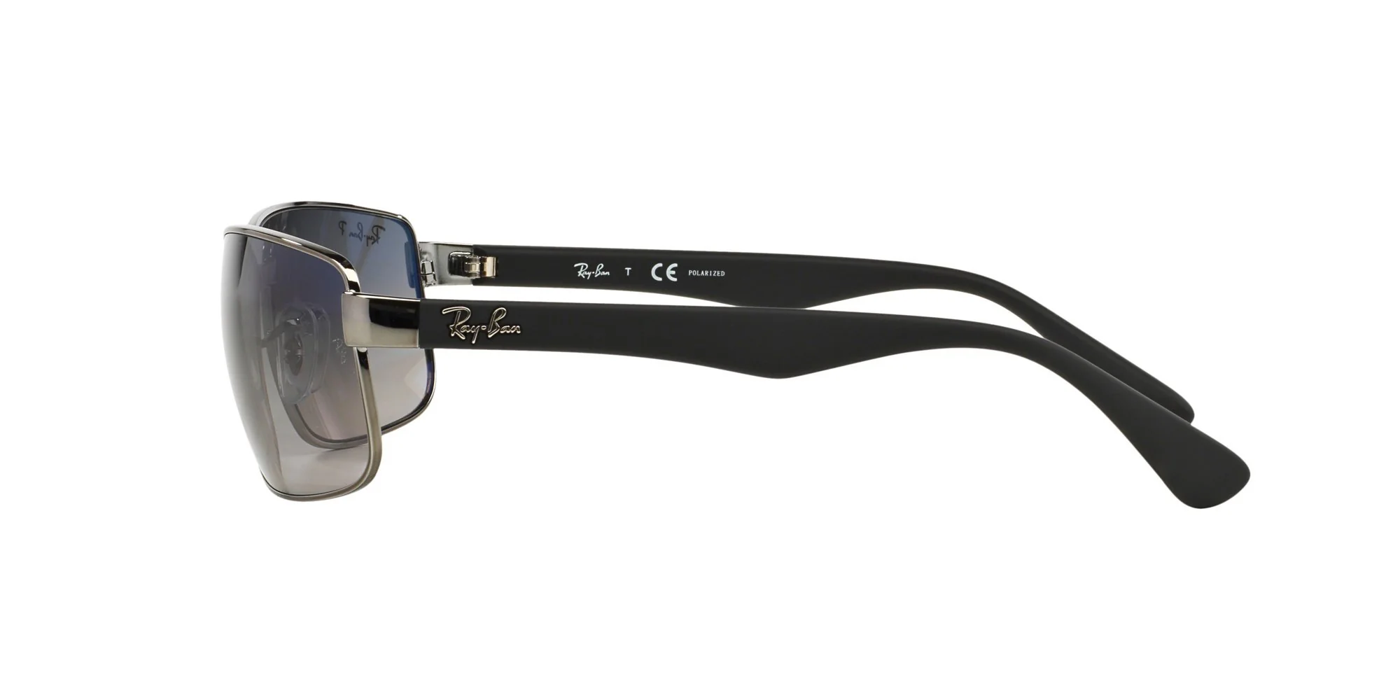 Ray-Ban RB3478 Rectangular Sunglasses, Gunmetal Frame/Blue Polarized Lens, 60 mm - Image 5