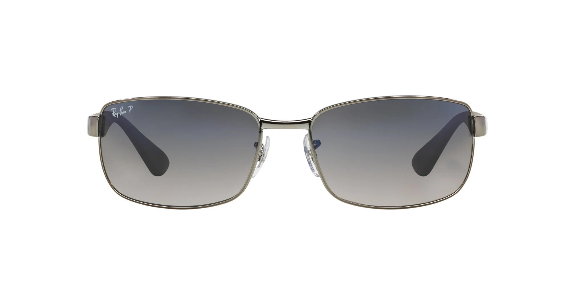 Ray-Ban RB3478 Rectangular Sunglasses, Gunmetal Frame/Blue Polarized Lens, 60 mm - Image 7