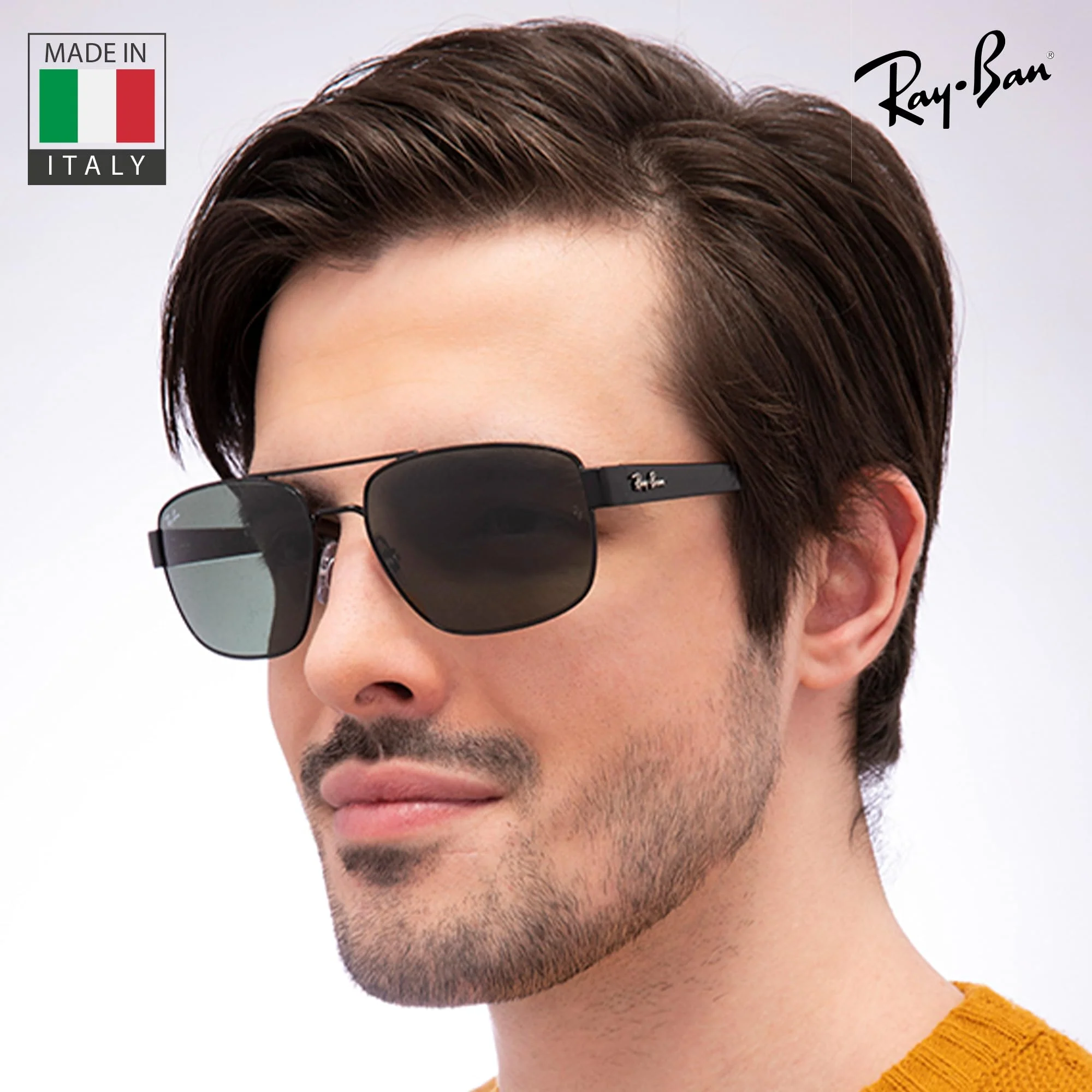 Ray-Ban RB3663 Square-Round Shaped Non-Polarized Sunglasses for Men – Includes Official RAYBAN Eyewear Kit – Ideal Formal & Casual Wear Sunglasses – G-15 Green Lens - Image 3