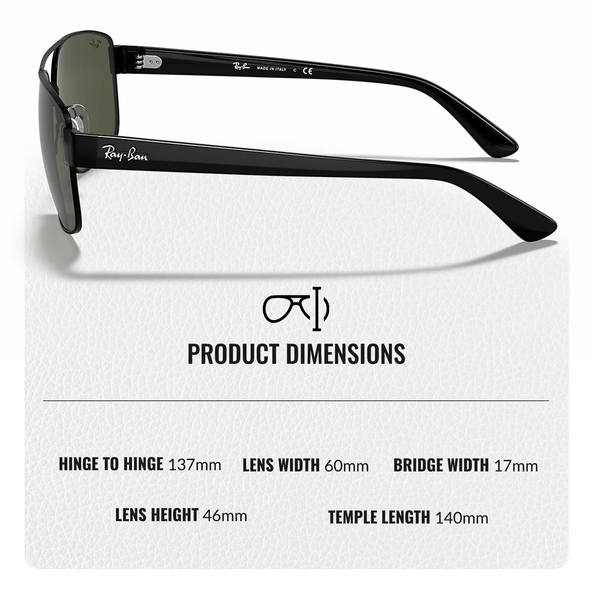Ray-Ban RB3663 Square-Round Shaped Non-Polarized Sunglasses for Men – Includes Official RAYBAN Eyewear Kit – Ideal Formal & Casual Wear Sunglasses – G-15 Green Lens - Image 4