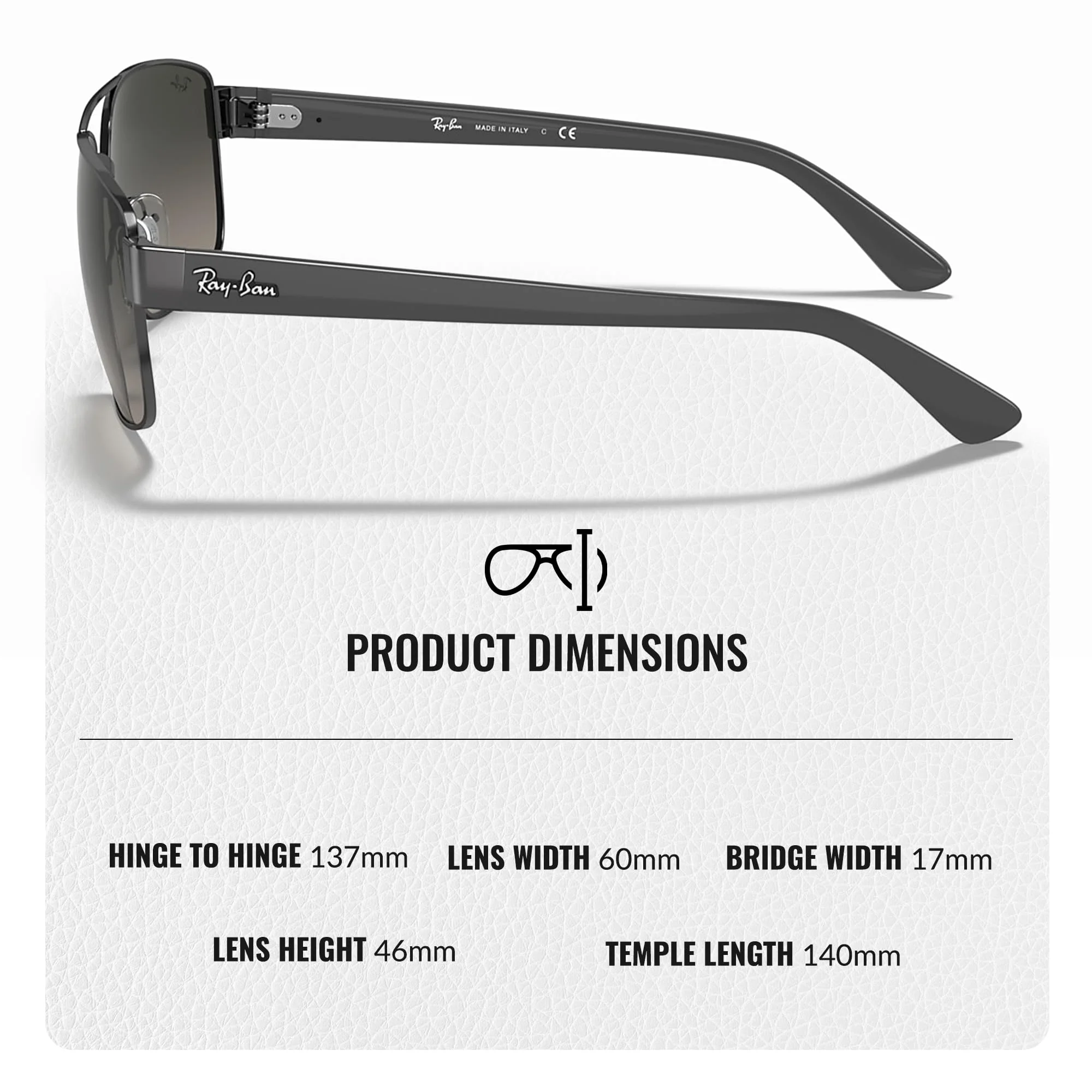 Ray-Ban RB3663 Square-Round Shaped Non-Polarized Sunglasses for Men – Includes Official RAYBAN Eyewear Kit – Ideal Formal & Casual Wear Sunglasses – Grey Gradient Lens - Image 4