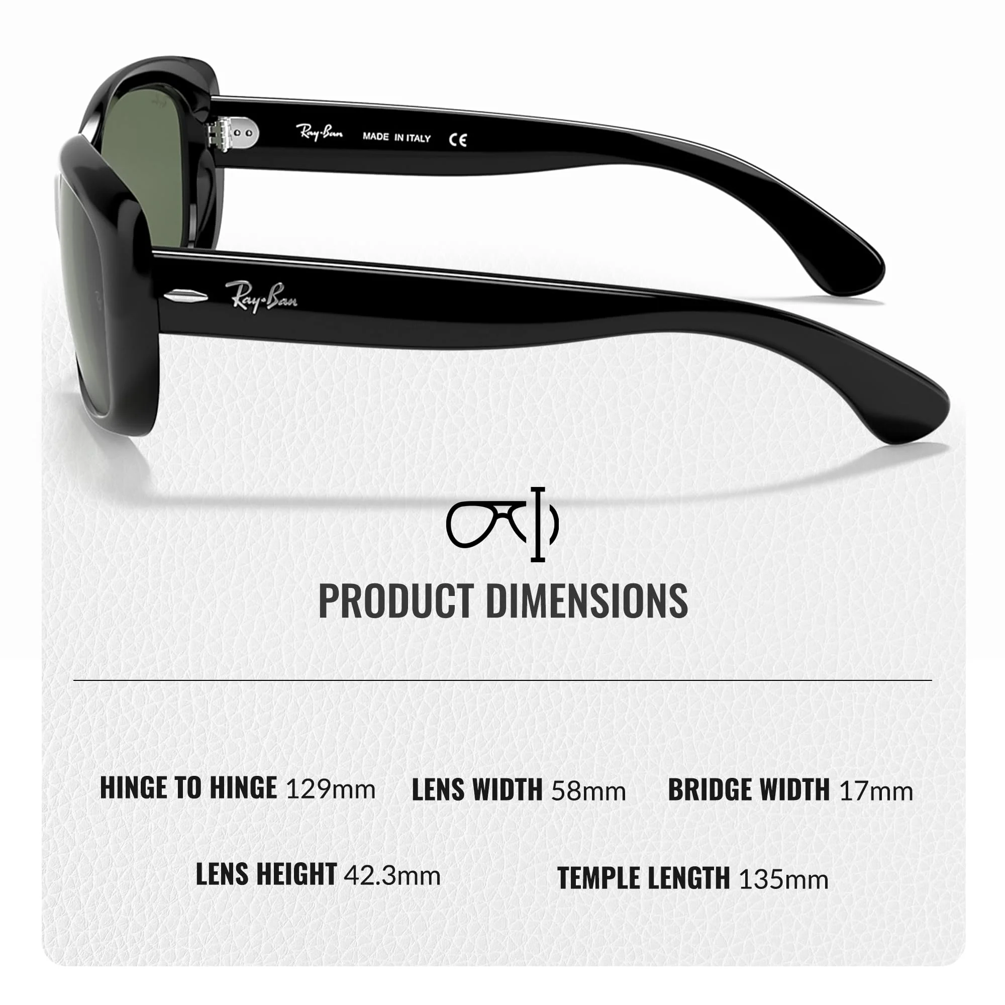 Ray-Ban RB4101 JACKIE OHH Butterfly Shaped Non-Polarized Sunglasses for Women – Includes Official RAYBAN Eyewear Kit – Ideal Formal & Casual Wear Sunglasses – Dark Green Lens - Image 4