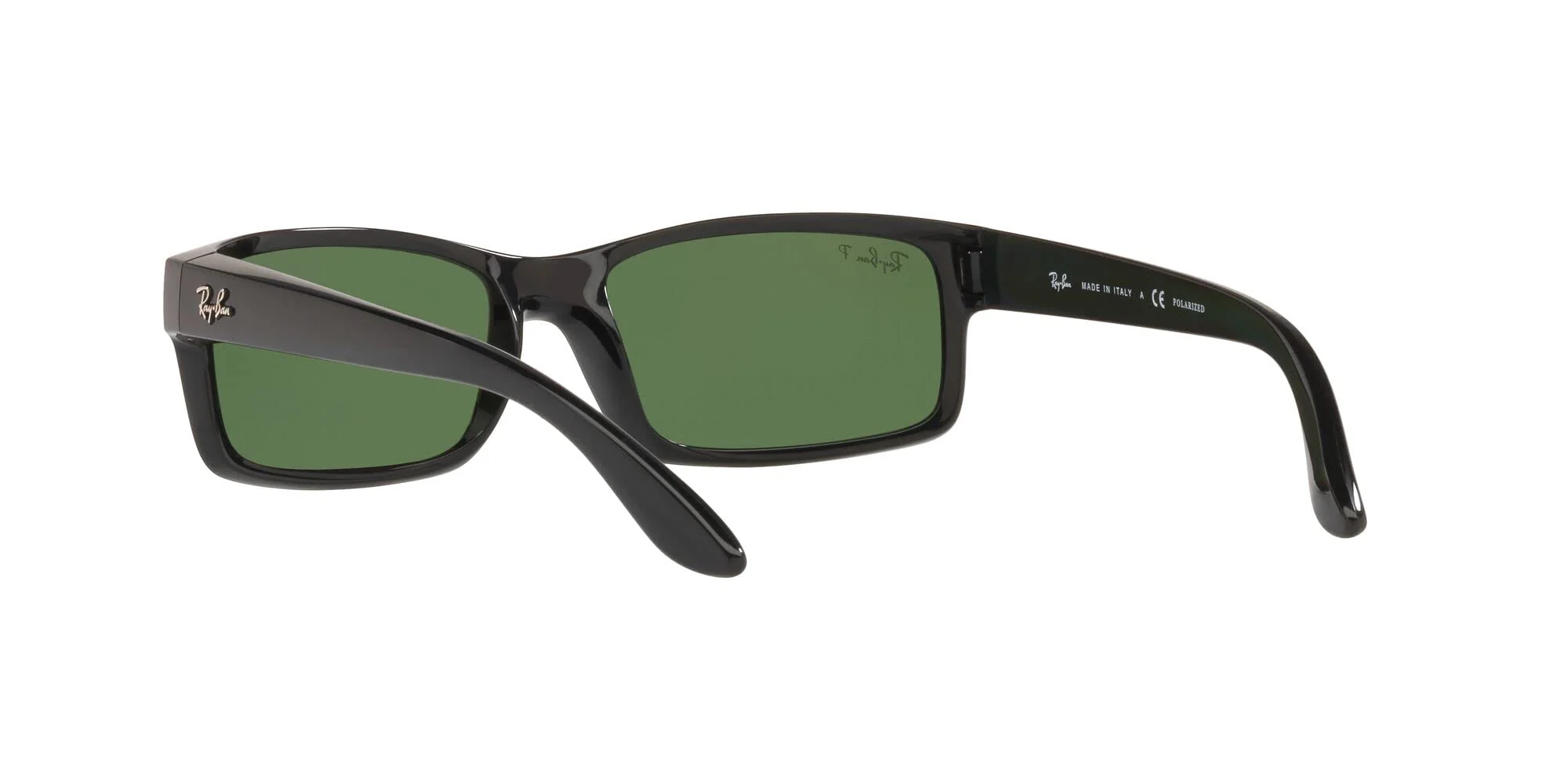 Ray-Ban RB4151 Rectangular Sunglasses, Black/Polarized Green, 59 mm - Image 3
