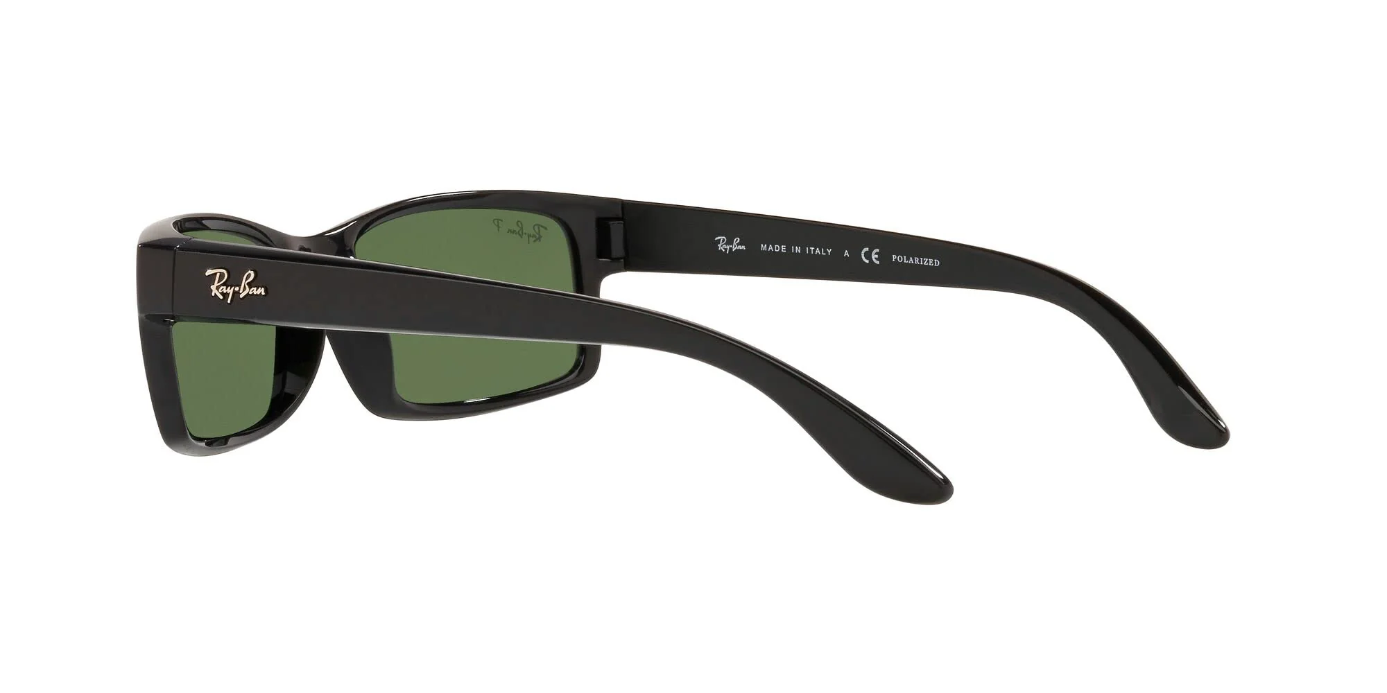Ray-Ban RB4151 Rectangular Sunglasses, Black/Polarized Green, 59 mm - Image 4