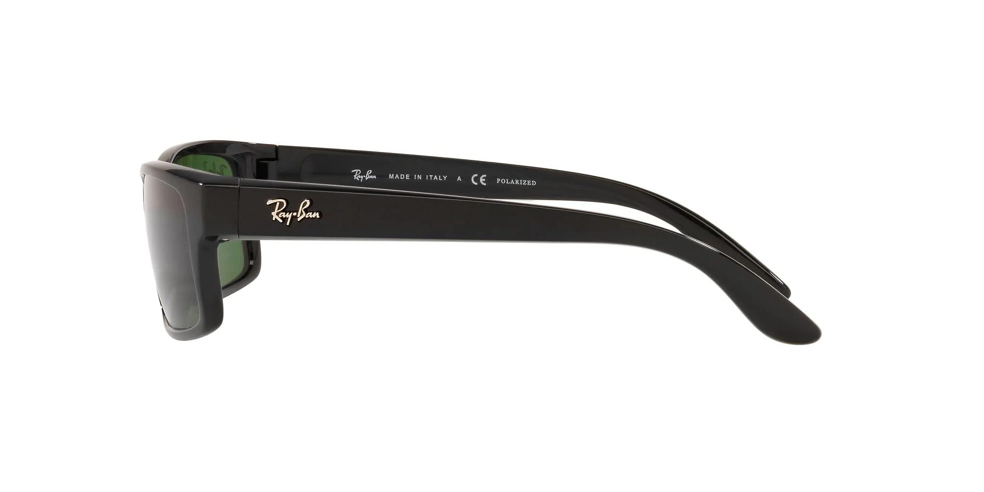Ray-Ban RB4151 Rectangular Sunglasses, Black/Polarized Green, 59 mm - Image 5
