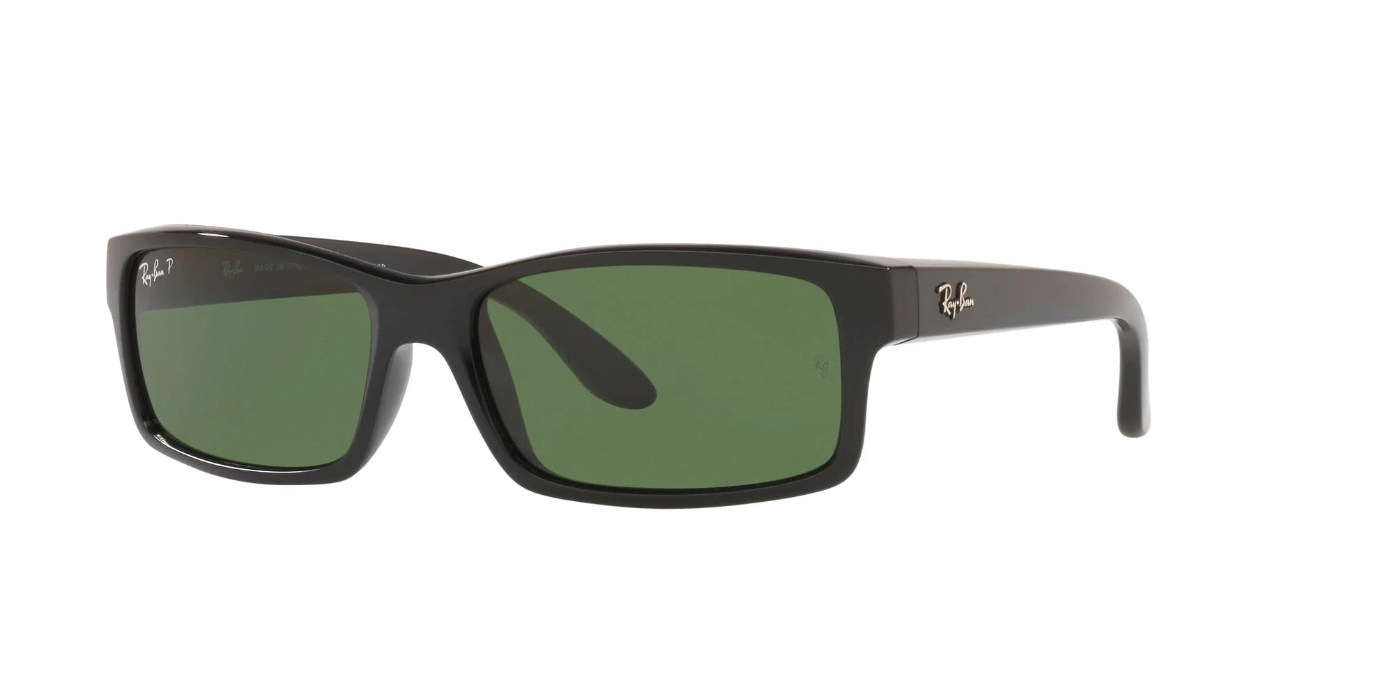 Ray-Ban RB4151 Rectangular Sunglasses, Black/Polarized Green, 59 mm - Image 7