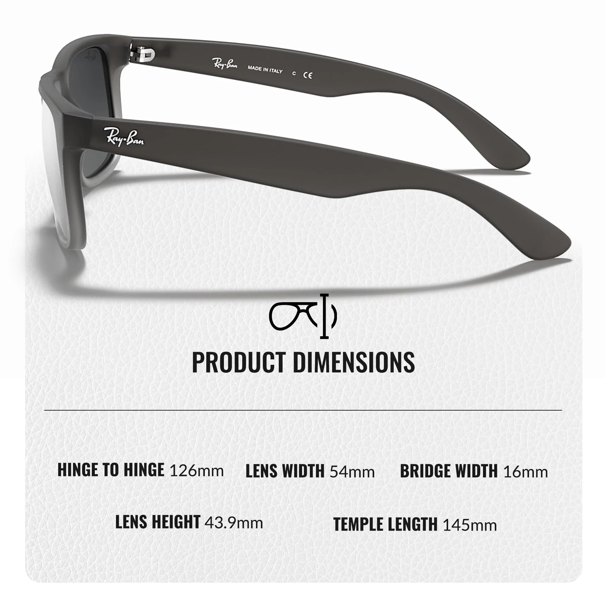 Ray-Ban RB4165 JUSTIN CLASSIC Square Shape Sunglasses with Official Eyewear Kit - Image 4