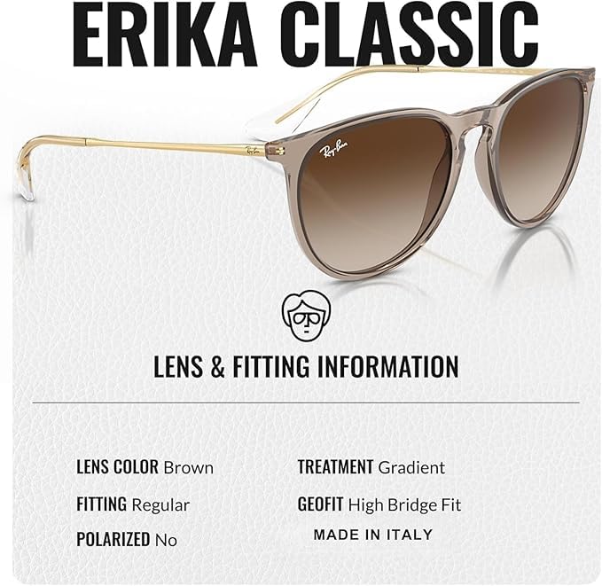 Ray-Ban RB4171 ERIKA CLASSIC Phantos Shaped Non-Polarized Sunglasses for Women – Includes Official RAYBAN Eyewear Kit – Ideal Formal & Casual Wear Sunglasses – Brown Lens - Image 5