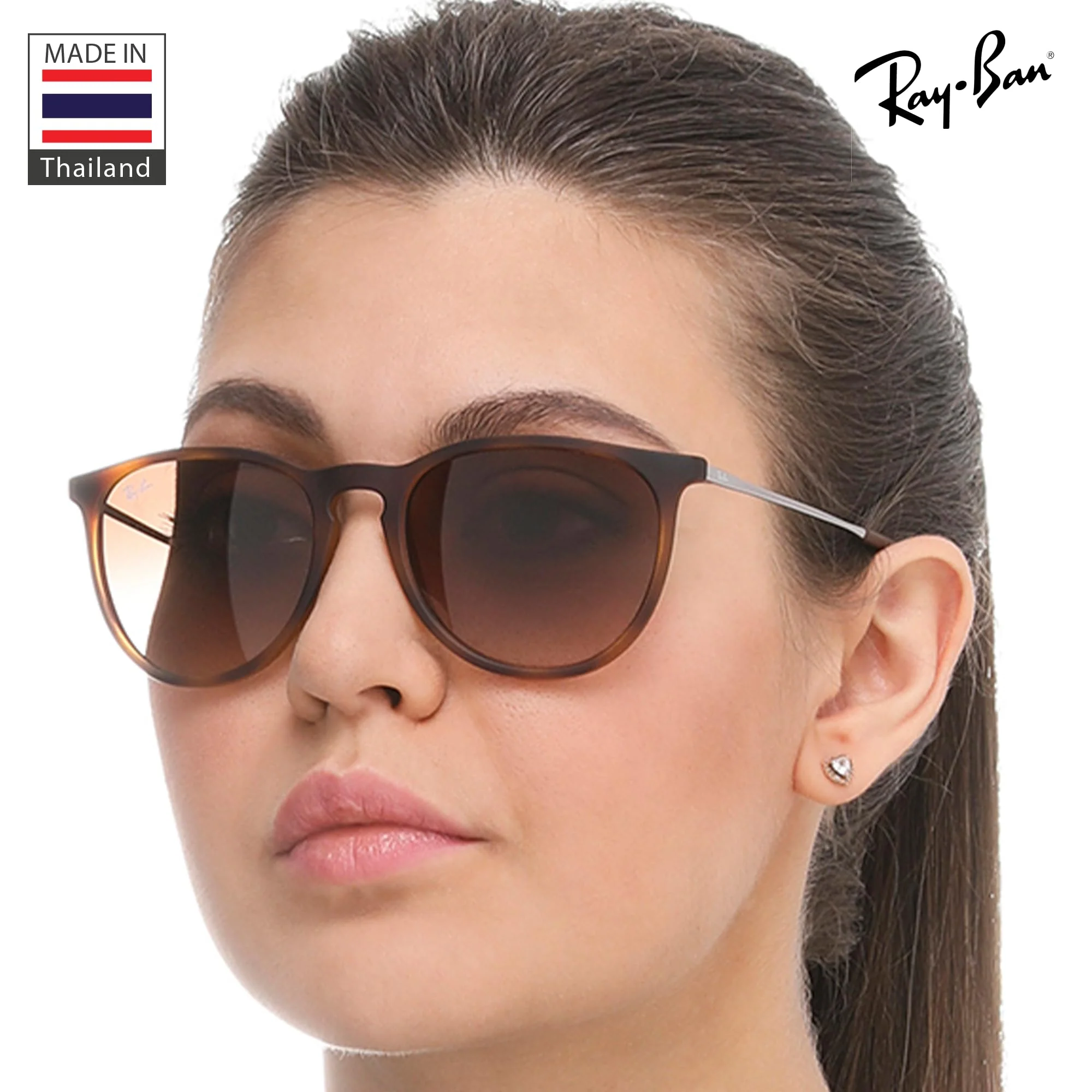 Ray-Ban RB4171 ERIKA CLASSIC Phantos Shaped Non-Polarized Sunglasses for Women – Includes Official RAYBAN Eyewear Kit – Ideal Formal & Casual Wear Sunglasses – Brown Lens - Image 2