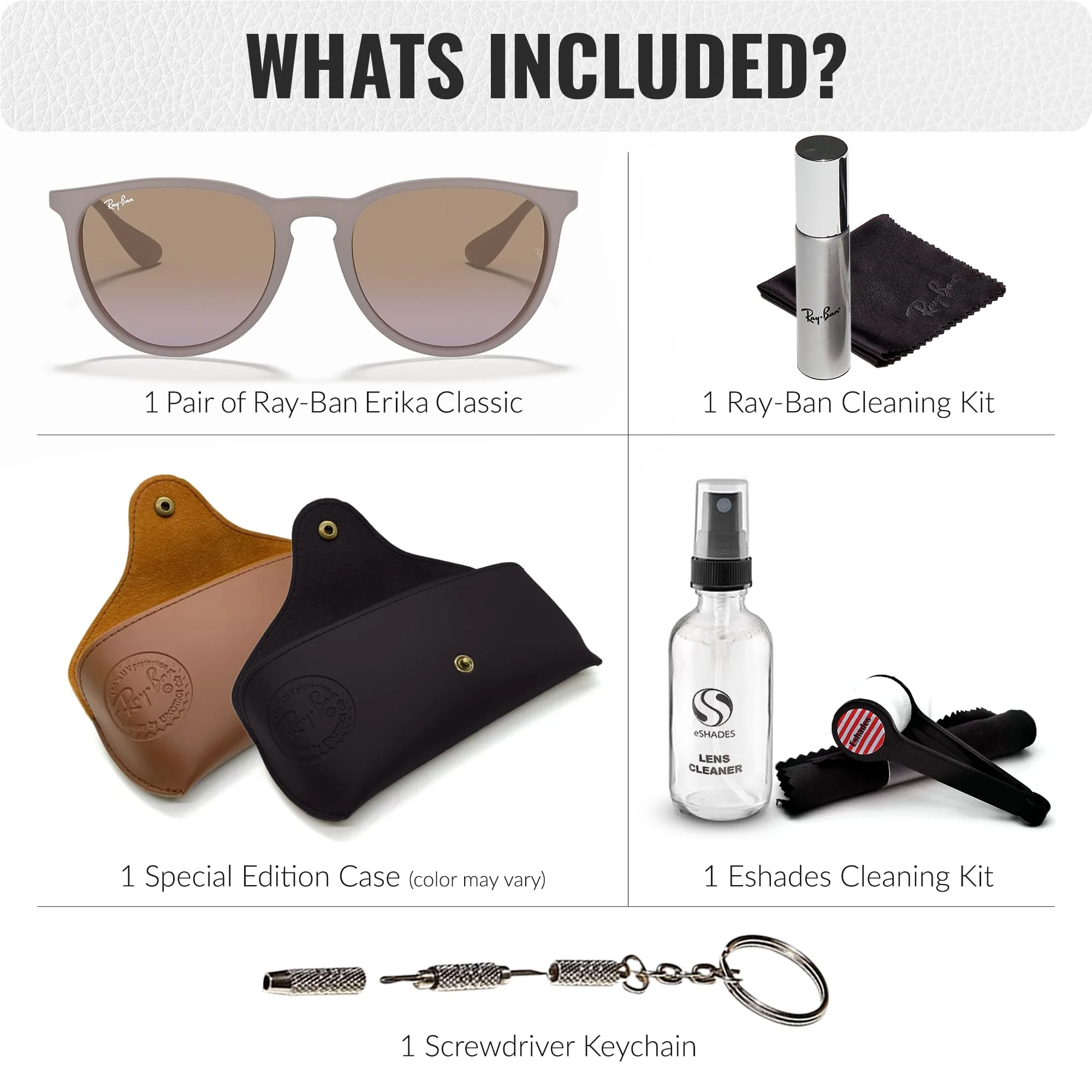 Ray-Ban RB4171 ERIKA CLASSIC Phantos Shaped Non-Polarized Sunglasses for Women – Includes Official RAYBAN Eyewear Kit – Ideal Formal & Casual Wear Sunglasses – Brown/Violet Lens - Image 7