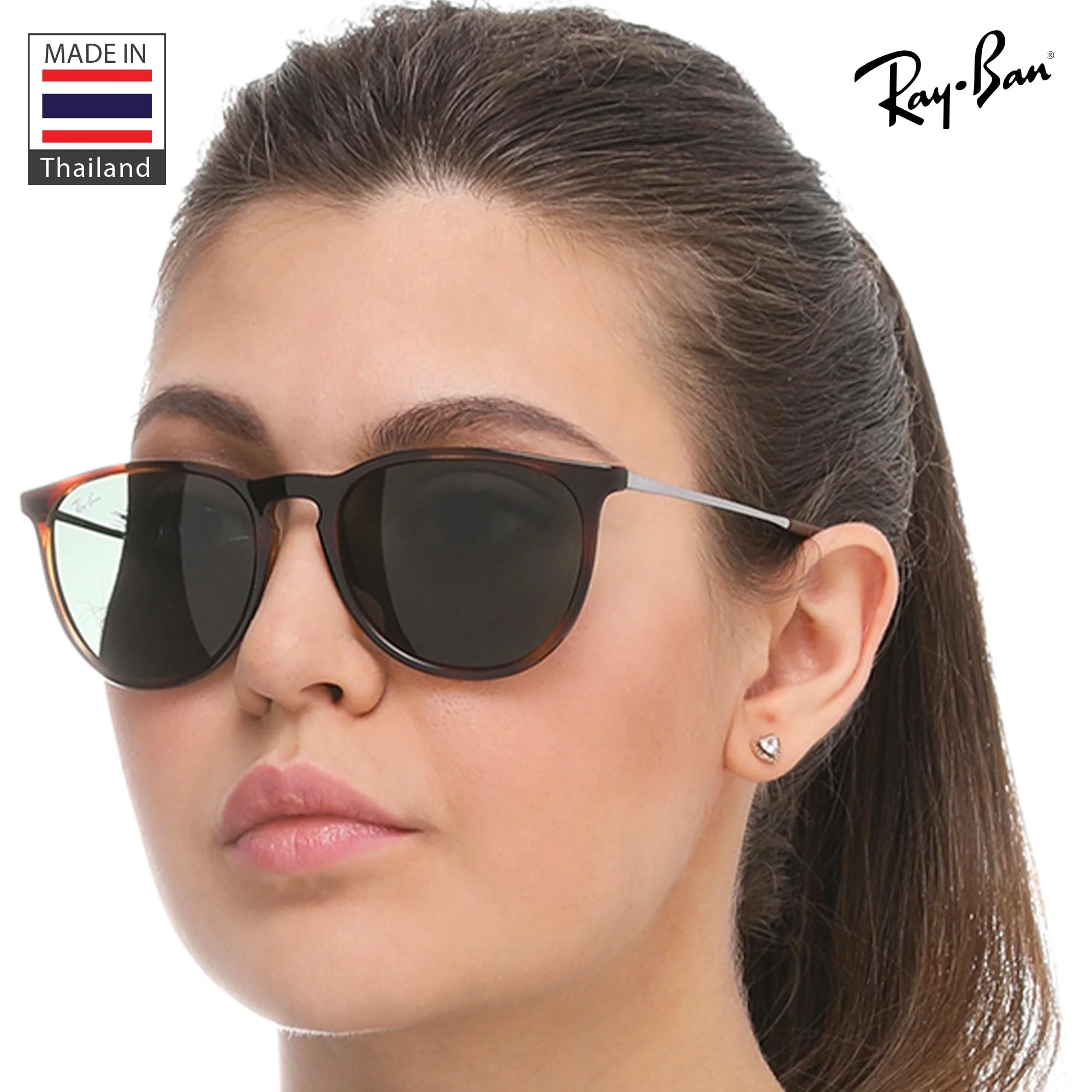 Ray-Ban RB4171 ERIKA CLASSIC Phantos Shaped Non-Polarized Sunglasses for Women – Includes Official RAYBAN Eyewear Kit – Ideal Formal & Casual Wear Sunglasses – G-15 Green Lens - Image 2