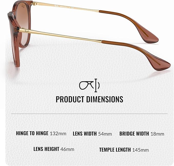 Ray-Ban RB4171 ERIKA CLASSIC Phantos Shaped Non-Polarized Sunglasses for Women – Includes Official RAYBAN Eyewear Kit – Ideal Formal & Casual Wear Sunglasses – Gradient Brown Lens - Image 4