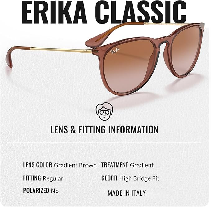 Ray-Ban RB4171 ERIKA CLASSIC Phantos Shaped Non-Polarized Sunglasses for Women – Includes Official RAYBAN Eyewear Kit – Ideal Formal & Casual Wear Sunglasses – Gradient Brown Lens - Image 5