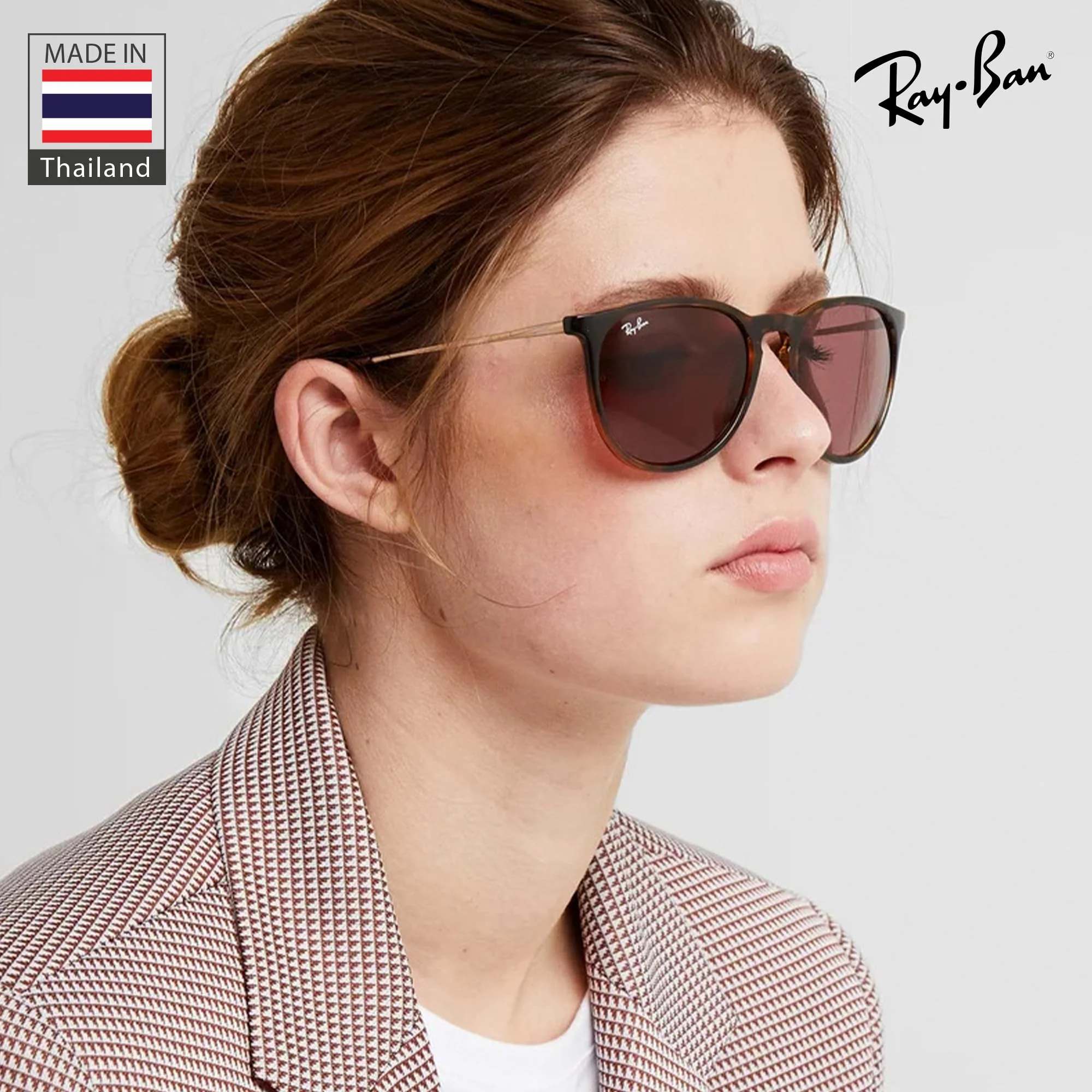 Ray-Ban RB4171 ERIKA CLASSIC POLARIZED Phantos Shaped Sunglasses for Men & Women – Includes Official Rayban Eyewear Kit – Ideal Formal & Casual Wear Sunglasses – Brown Gradient Lens - Image 2