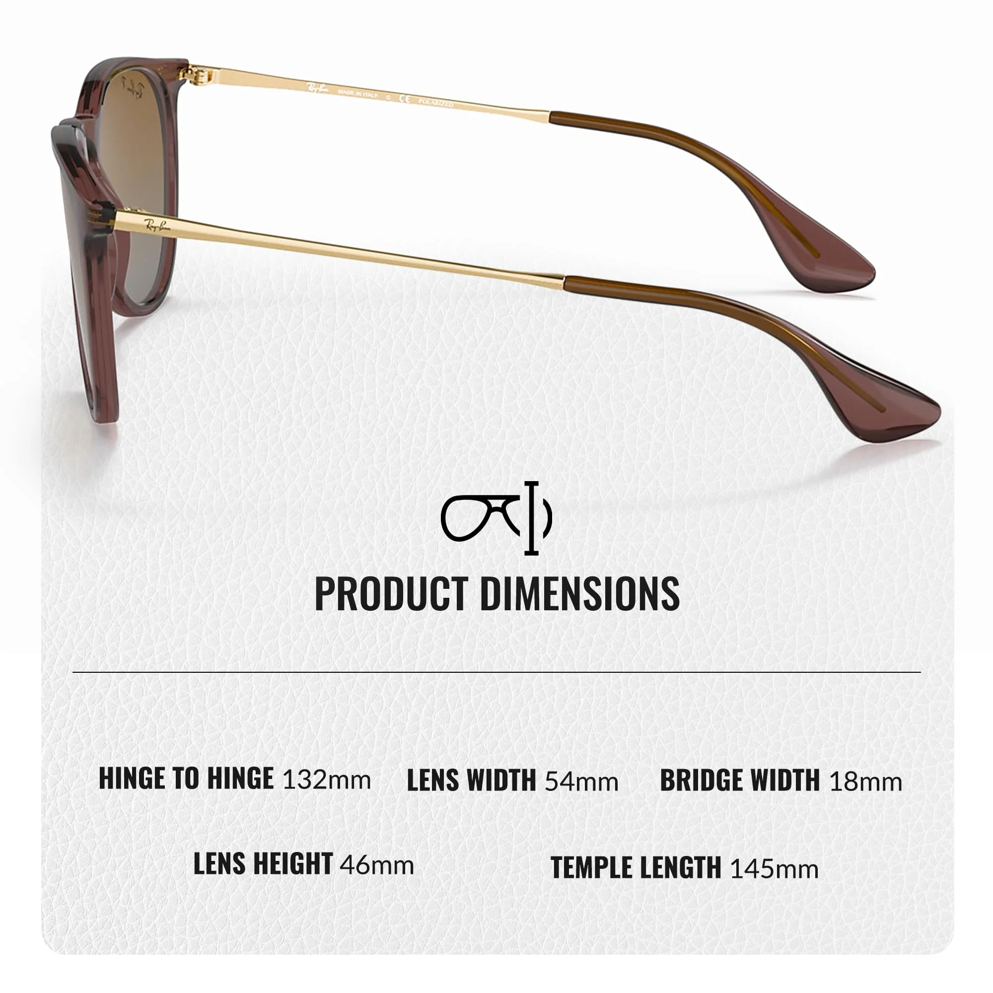 Ray-Ban RB4171 ERIKA CLASSIC POLARIZED Phantos Shaped Sunglasses for Men & Women – Includes Official Rayban Eyewear Kit – Ideal Formal & Casual Wear Sunglasses – Brown Gradient Lens - Image 4