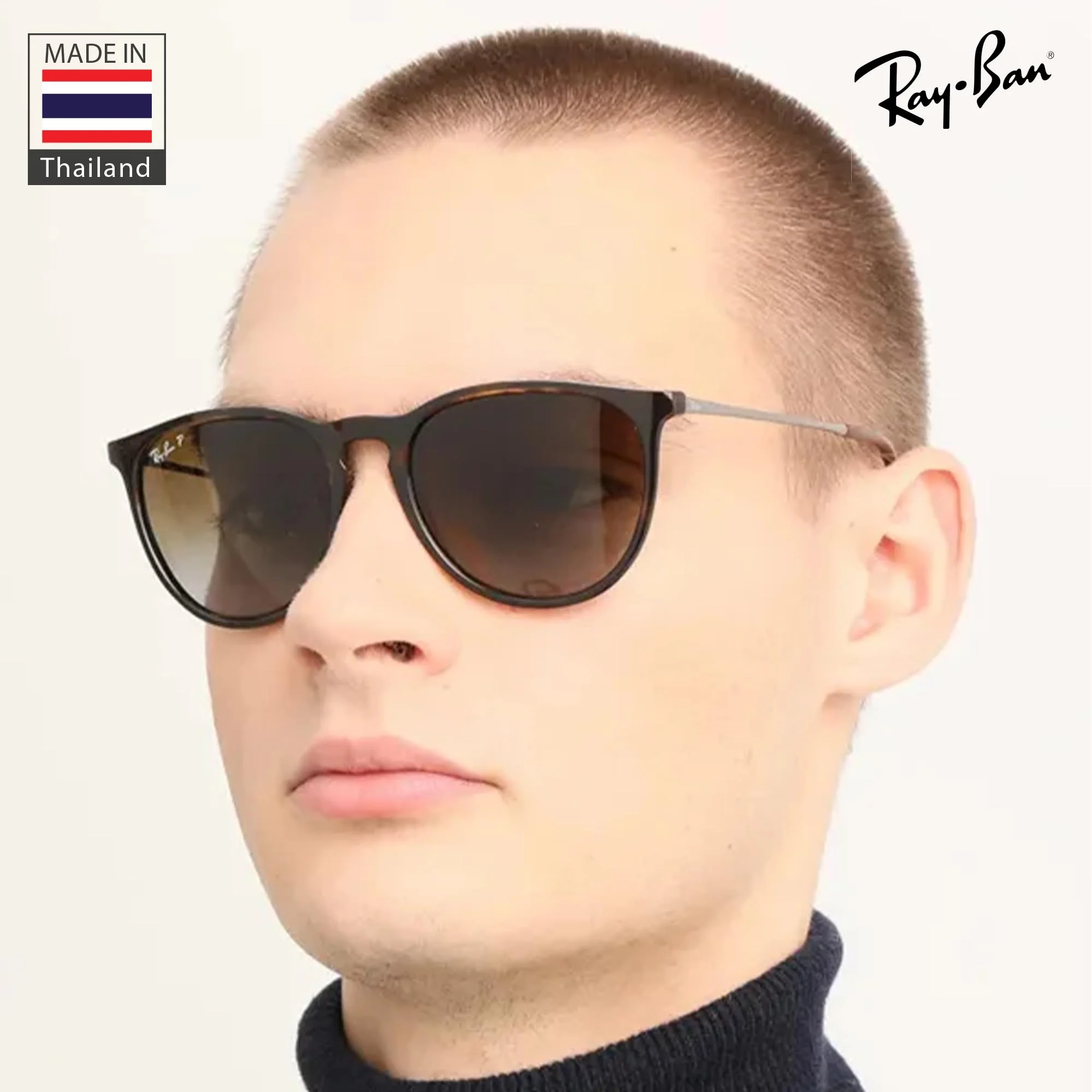 Ray-Ban RB4171 ERIKA CLASSIC POLARIZED Phantos Shaped Sunglasses for Men & Women – Includes Official Rayban Eyewear Kit – Ideal Formal & Casual Wear Sunglasses – Brown Lens - Image 2
