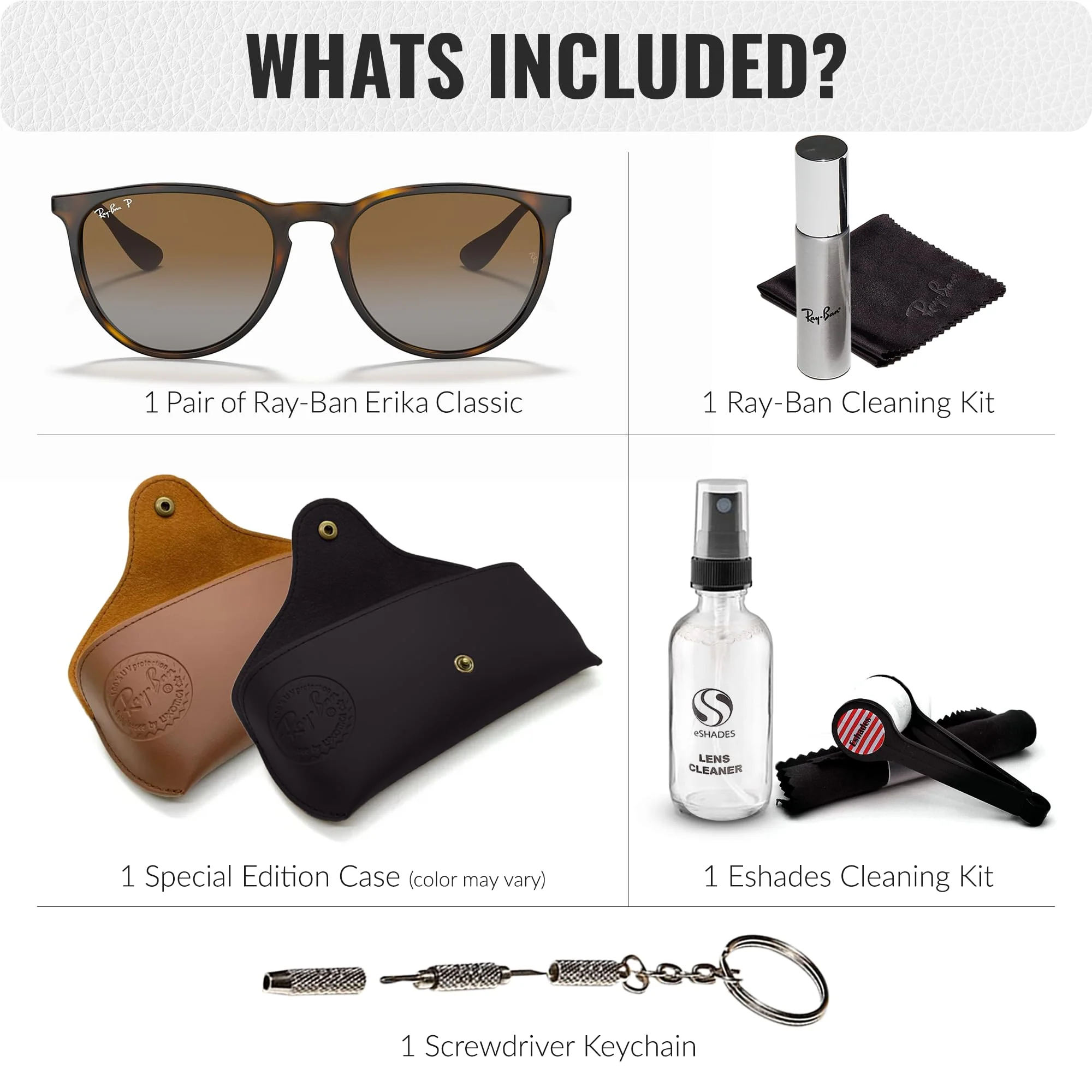 Ray-Ban RB4171 ERIKA CLASSIC POLARIZED Phantos Shaped Sunglasses for Men & Women – Includes Official Rayban Eyewear Kit – Ideal Formal & Casual Wear Sunglasses – Brown Lens - Image 7