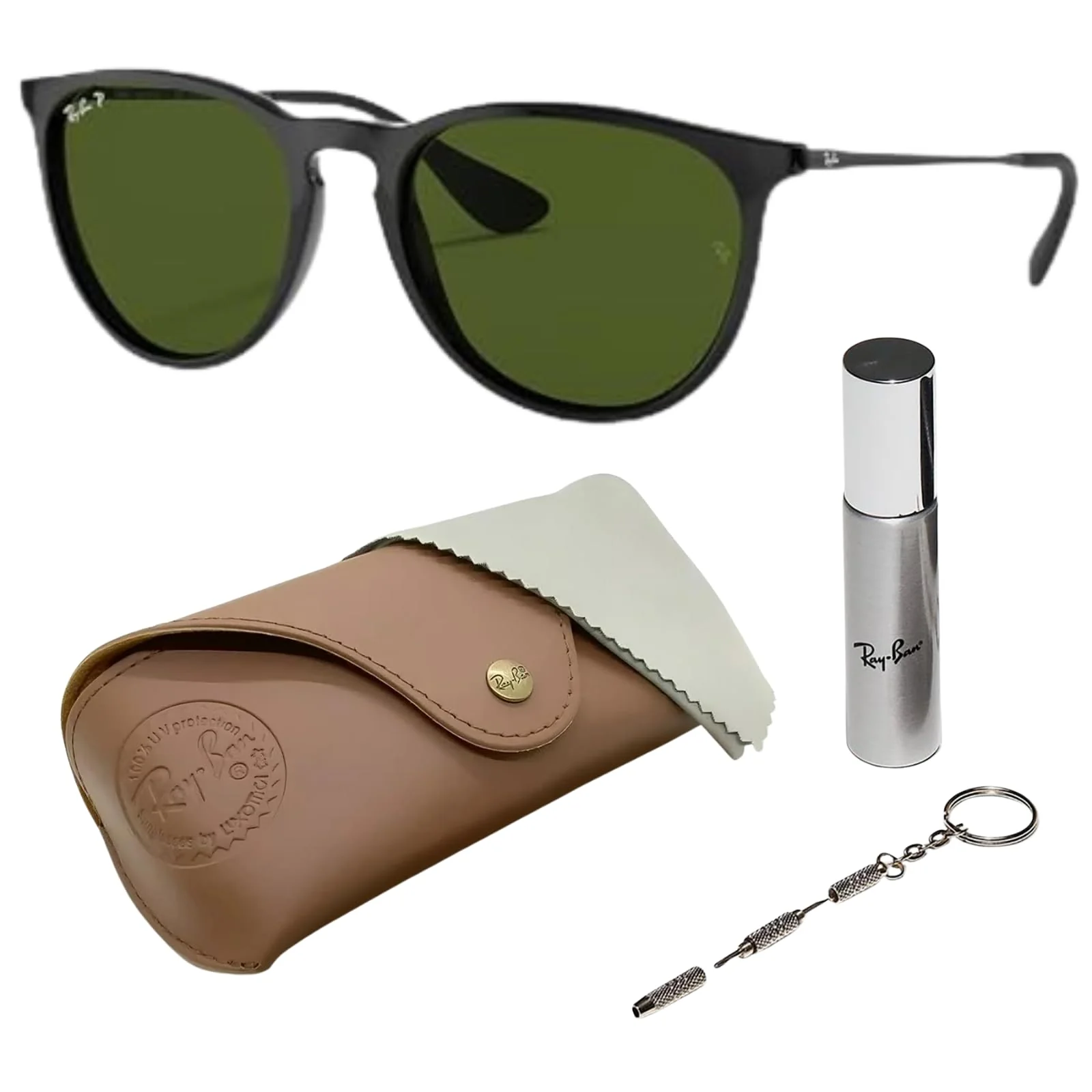 Ray-Ban RB4171 ERIKA CLASSIC POLARIZED Phantos Shaped Sunglasses for Men & Women – Includes Official Rayban Eyewear Kit – Ideal Formal & Casual Wear Sunglasses – G-15 Green Lens
