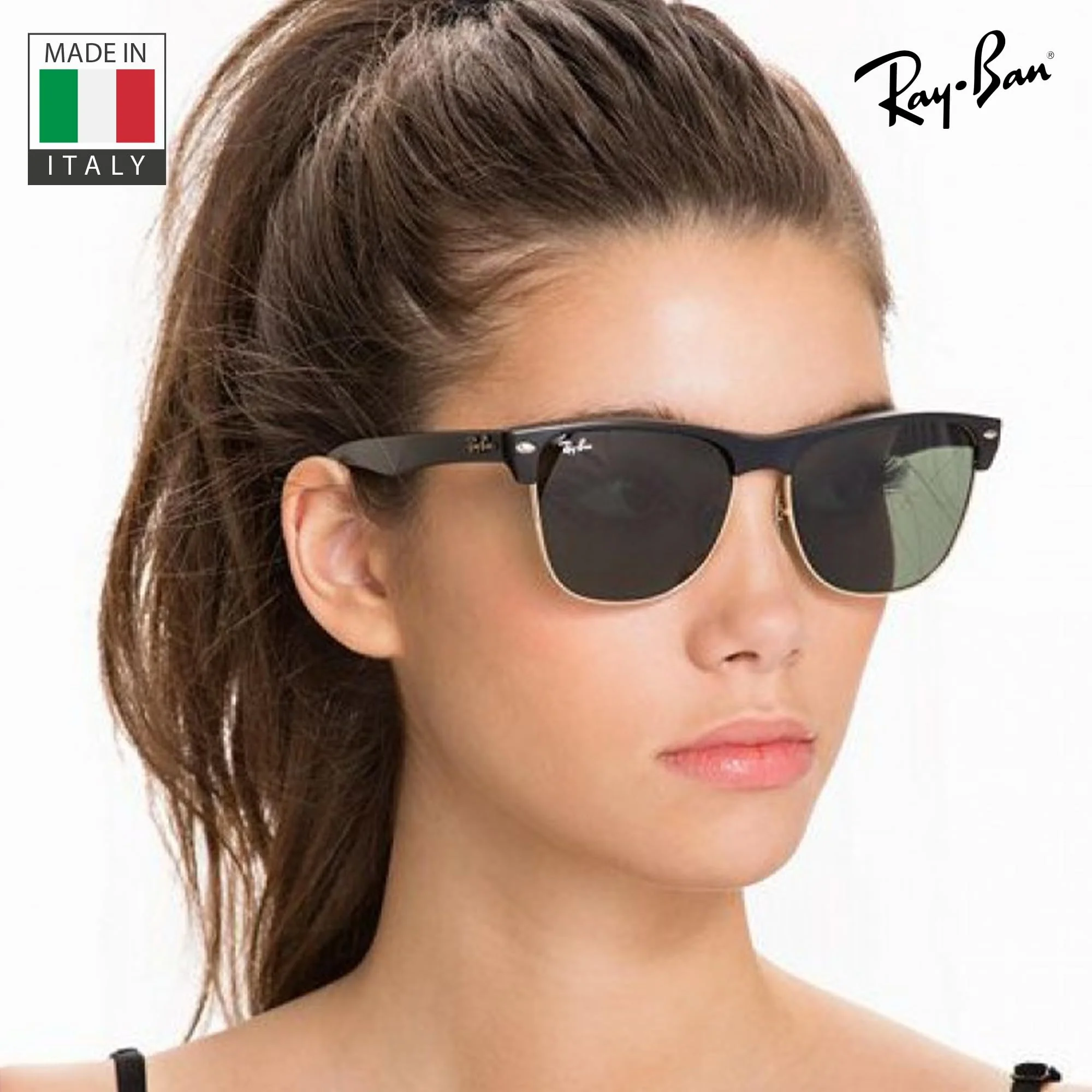 Ray-Ban RB4175 CLUBMASTER OVERSIZED Square Shaped Non-Polarized Sunglasses for Men – Includes Official RAYBAN Eyewear Kit – Ideal Formal & Casual Wear Sunglasses – G-15 Green Lens - Image 3