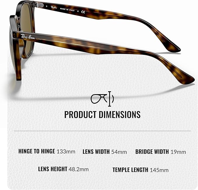 Ray-Ban RB4306 Square-Round Shaped Non-Polarized Sunglasses for Men & Women – Includes Official RAYBAN Eyewear Kit – Ideal Formal & Casual Wear Sunglasses – B-15 Brown Lens - Image 4