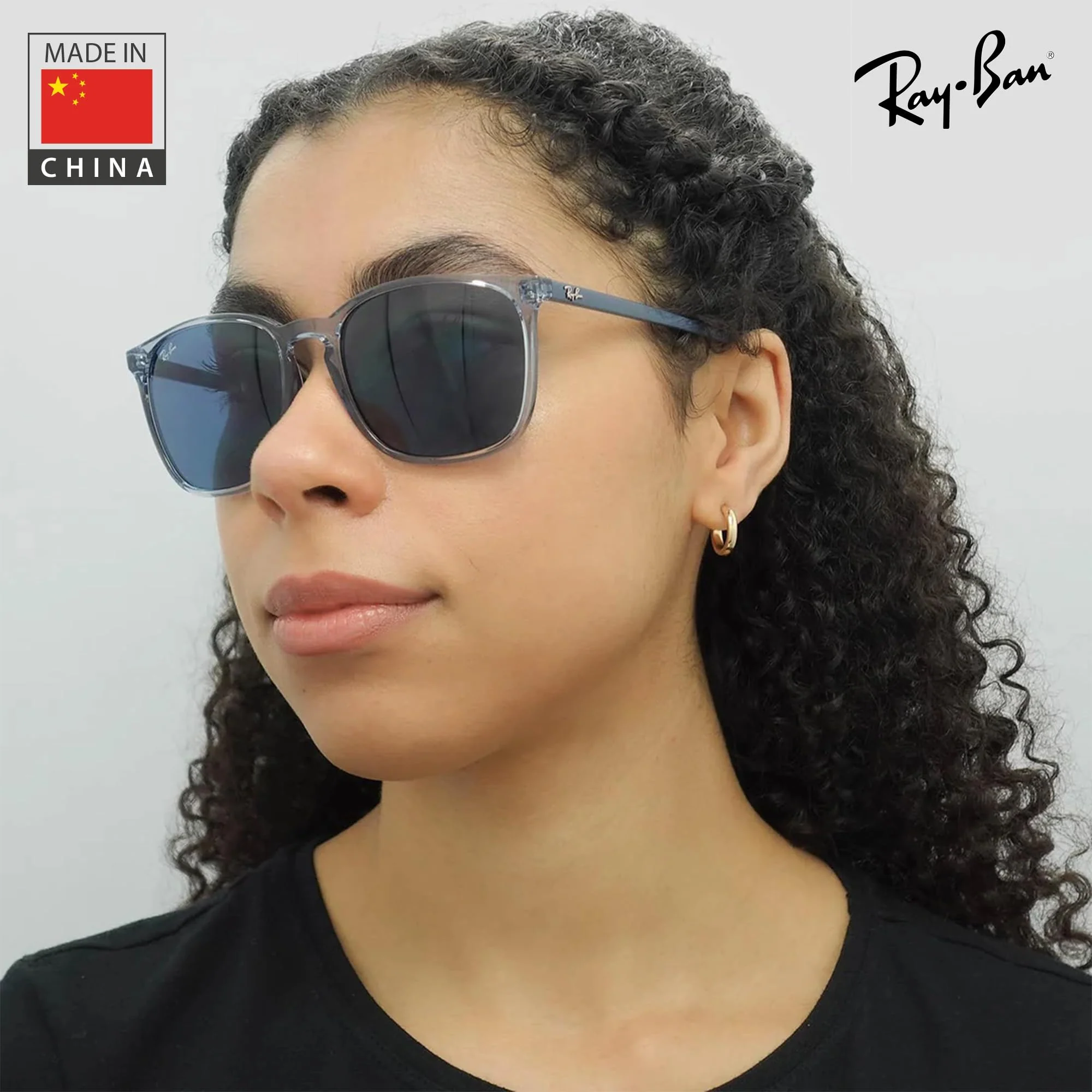 Ray-Ban RB4387 Square Shaped Non-Polarized Sunglasses for Men & Women – Includes Official RAYBAN Eyewear Kit – Ideal Formal & Casual Wear Sunglasses – Dark Blue Lens - Image 3