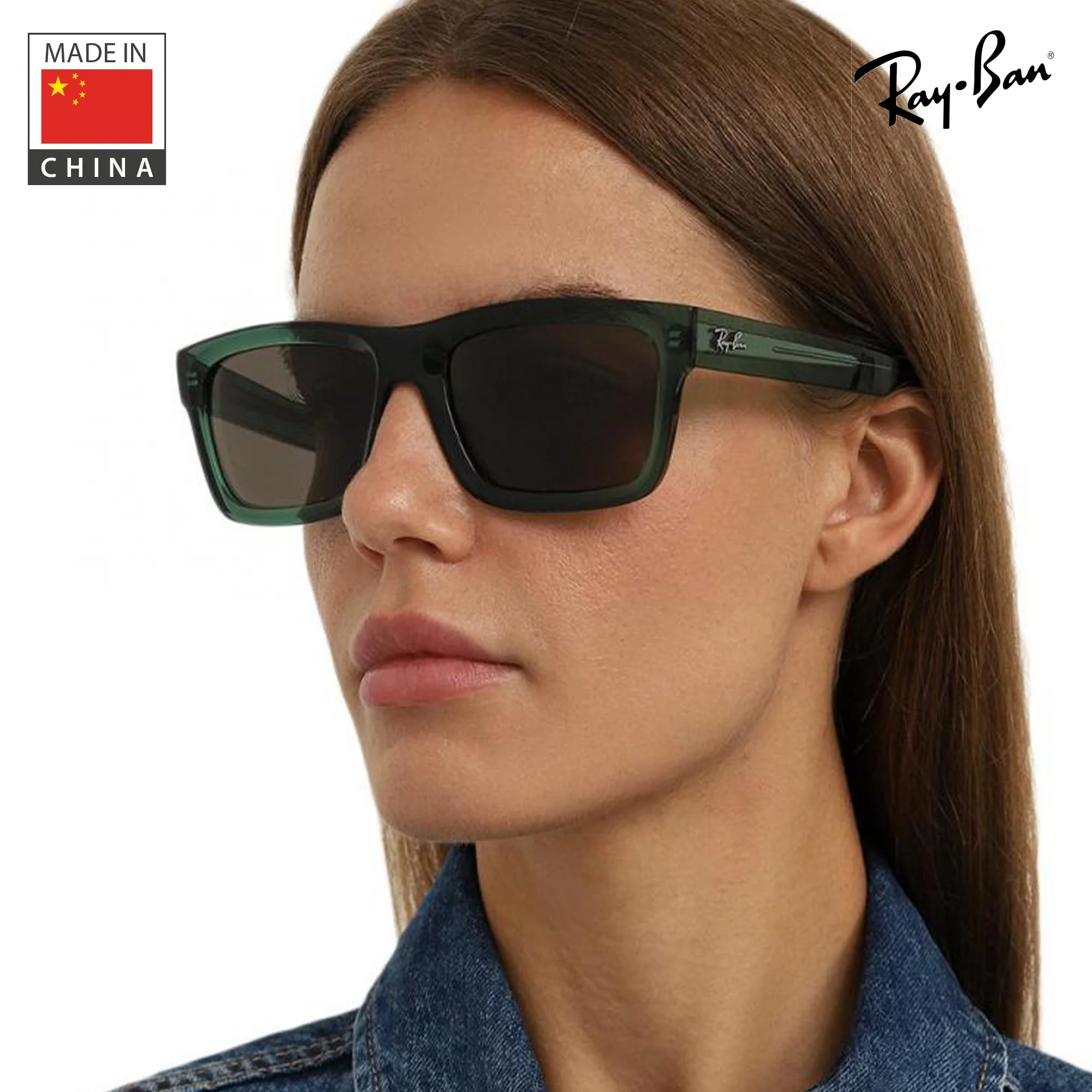 Ray-Ban RB4396 WARREN BIO-BASED Rectangle Shaped Non-Polarized Sunglasses for Men & Women – Includes Official RAYBAN Eyewear Kit – Ideal Formal & Casual Wear Sunglasses – Brown Lens - Image 3