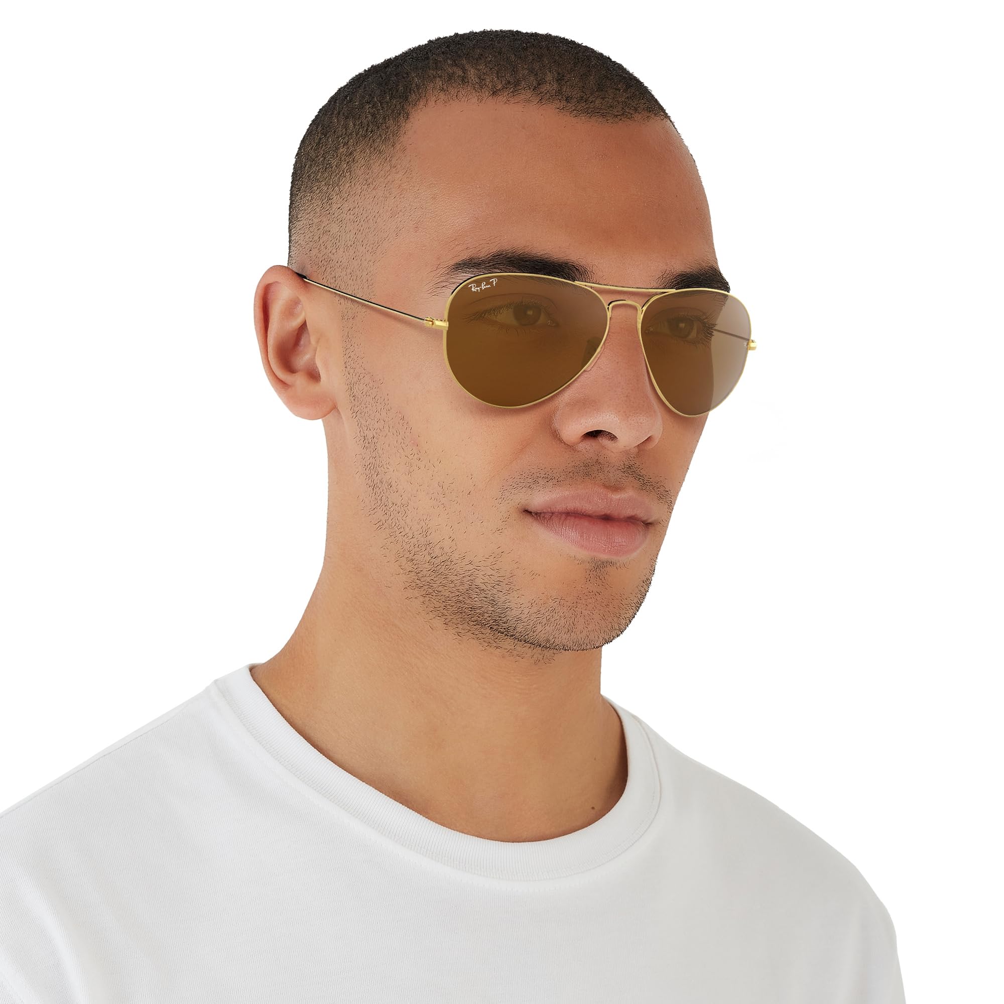 Ray-Ban Unisex RB3025 Classic Polarized Aviator Sunglasses, Gold/Brown Polarized, 58 mm - Image 2
