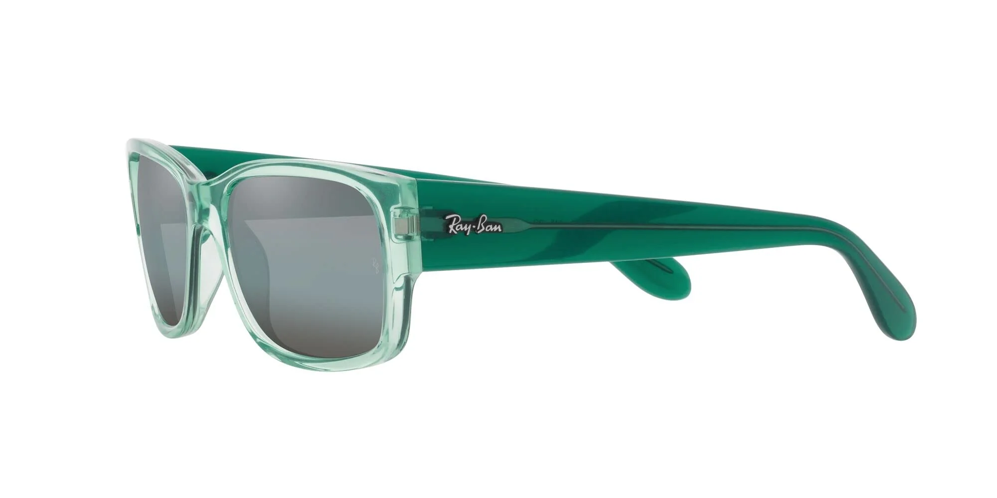 Ray-Ban Unisex RB4388 Square Sunglasses, Transparent Green/Blue Polarized, 58 mm - Image 6