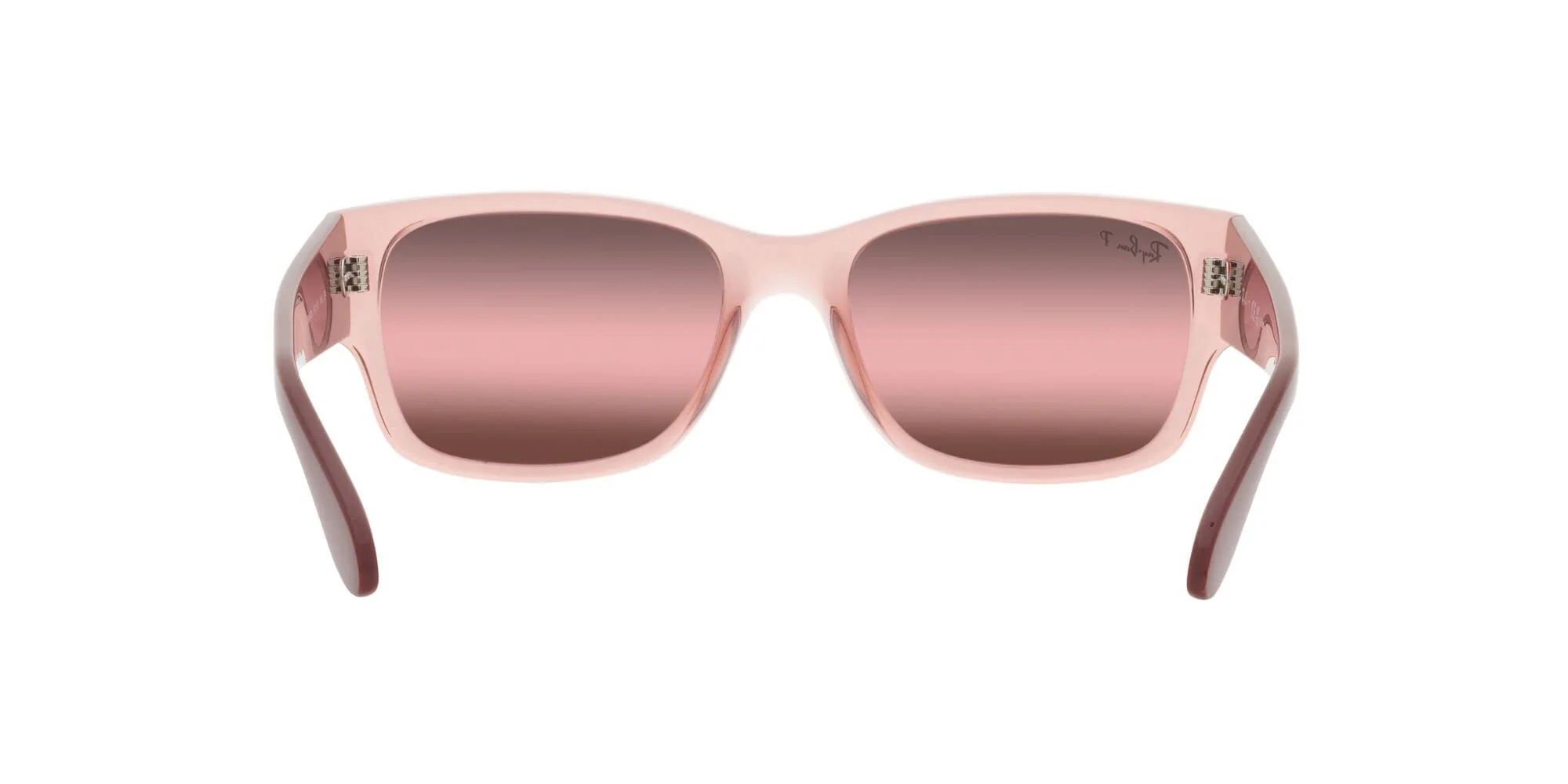 Ray-Ban Unisex RB4388 Square Sunglasses, Transparent Pink/Wine Polarized, 58 mm - Image 2