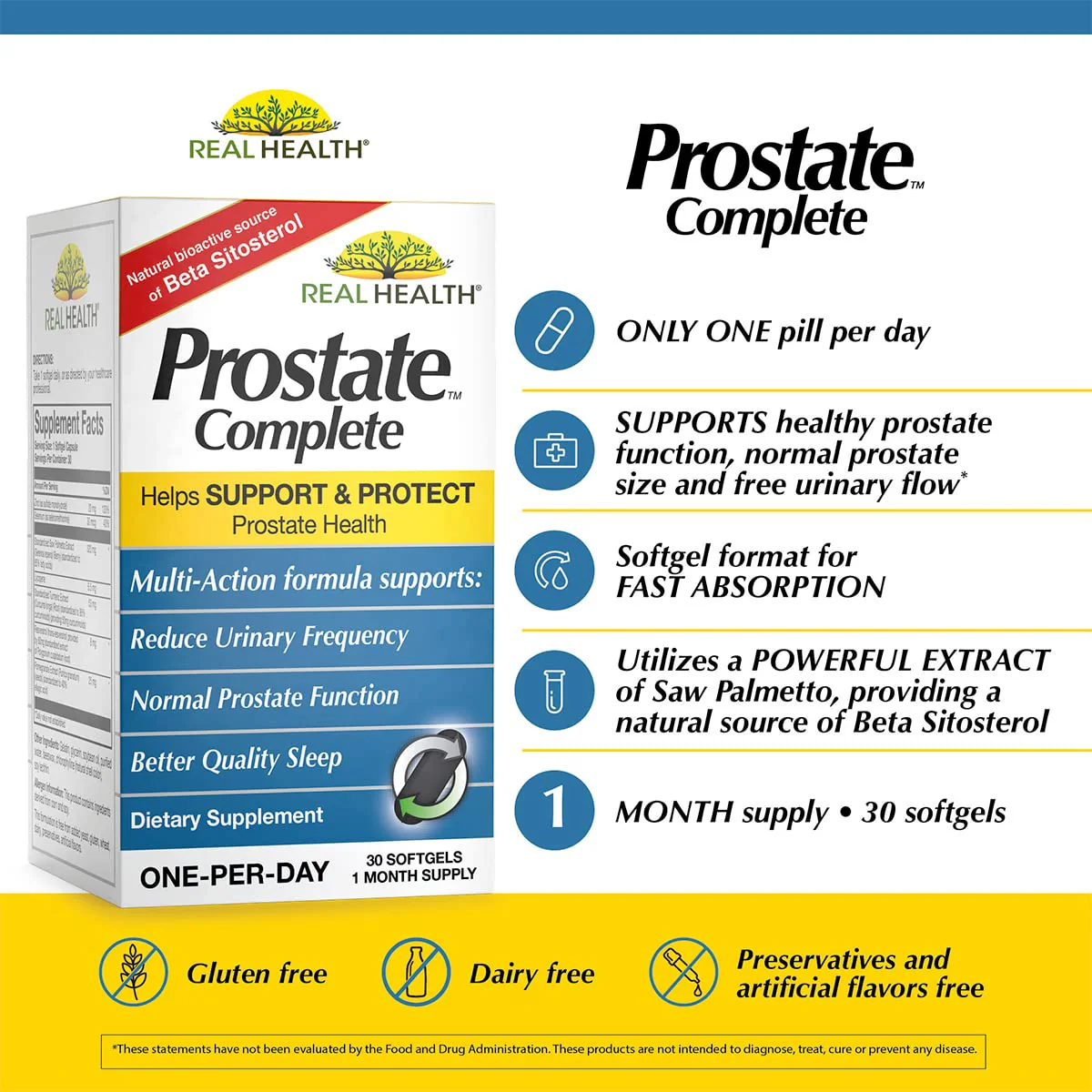 Real Health Prostate Complete - Prostate Supplements for Men, Prostate Health, Prostate Relief, Saw Palmetto for Men, One-per-Day Prostate Formula - 30 Count - Image 10