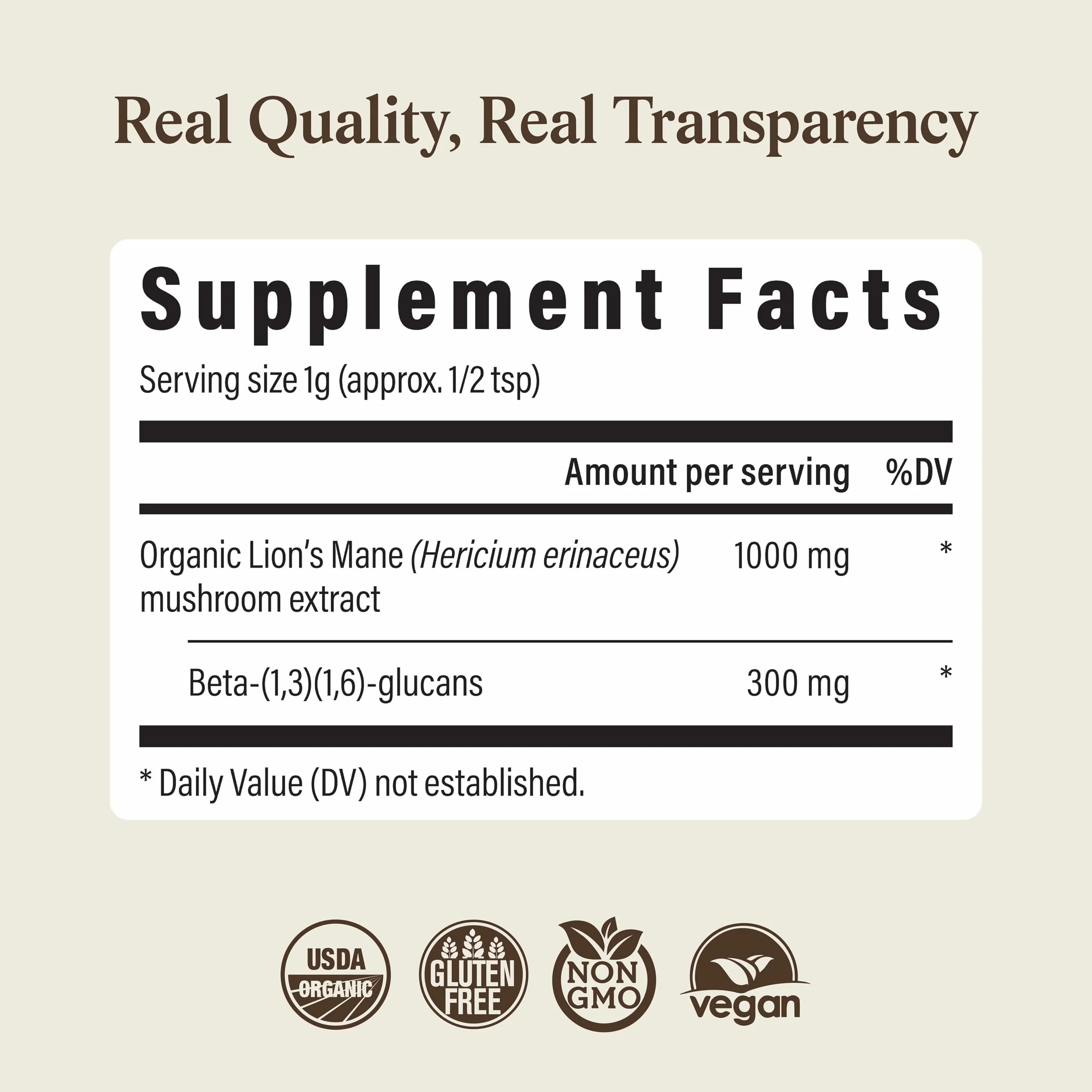 Real Mushrooms Lion’s Mane Supplement Powder - Organic Lions Mane Extract - Functional Mushrooms with Verified Beta Glucans – Functional Blend – Non-GMO, Vegan with 150 Servings - Image 2