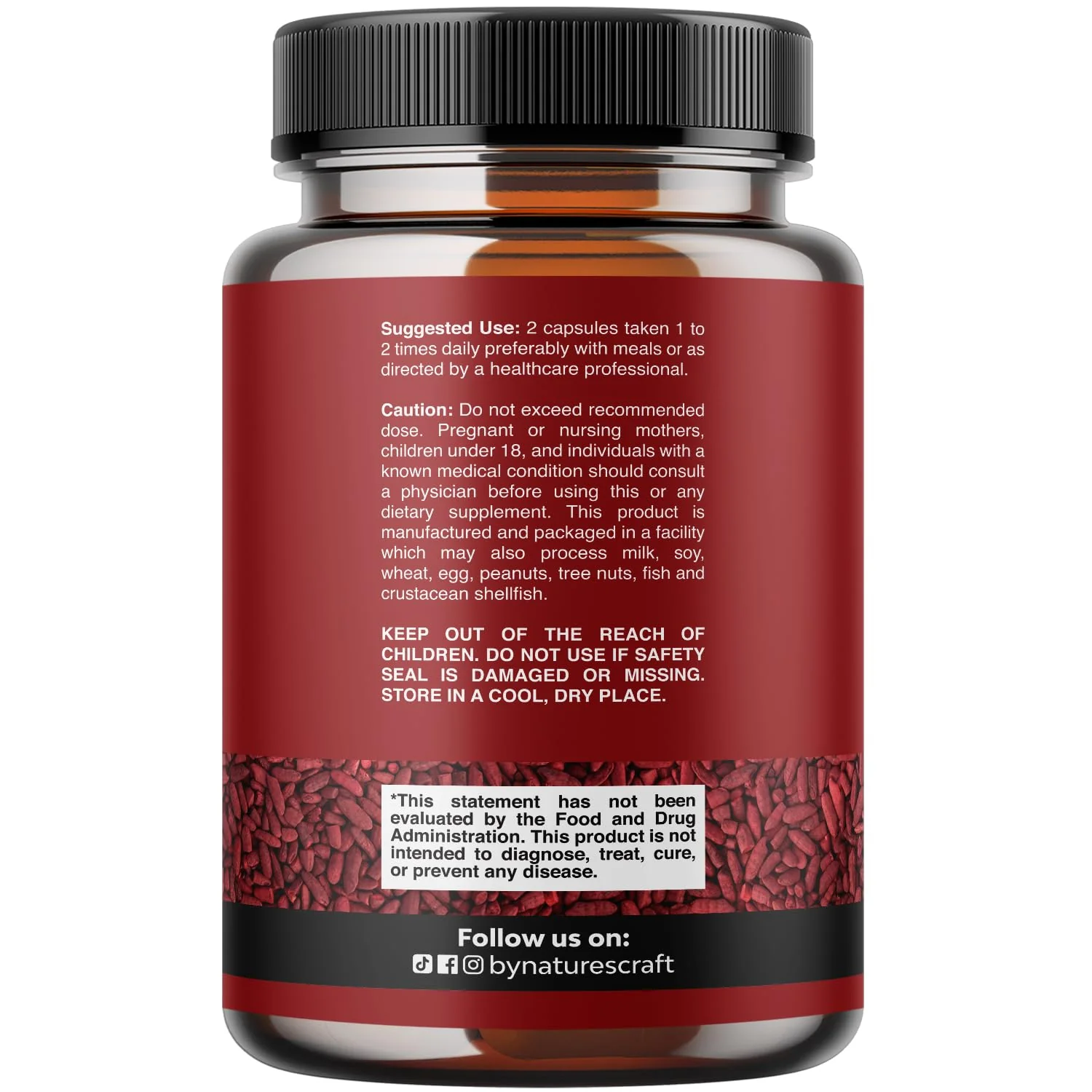 Red Yeast Rice with CoQ10 Supplement - Advanced Healthy Heart & Healthy Cholesterol Levels Formula for Men & Women - Extra Strength Capsule with Red Yeast Rice 1200 mg Capsules with CoQ10 - 120 Count - Image 9