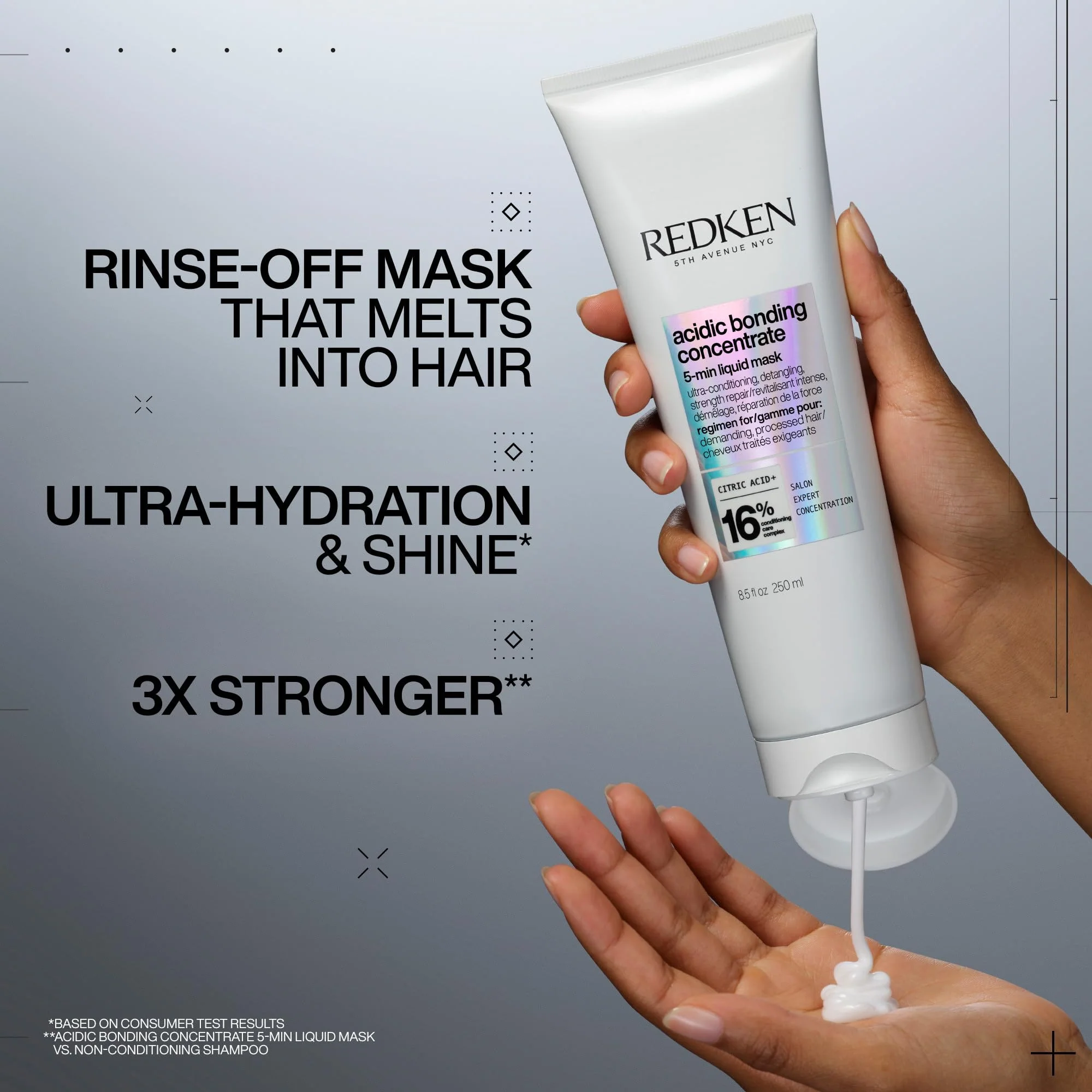 Redken Acidic Bonding Concentrate Hair Mask - Hydrating 5 Minute Liquid Mask, Bond Building & Strengthening, For Dry, Damaged Hair, 1 Fl Oz - Image 5