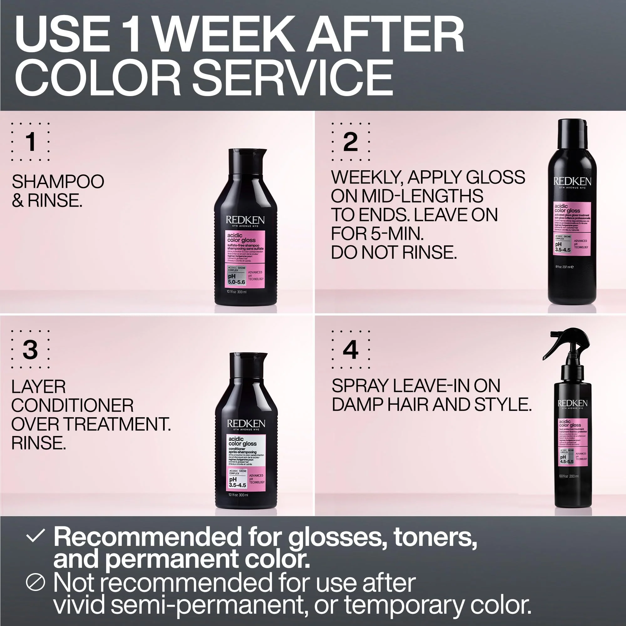 Redken Acidic Color Gloss Glass Gloss Treatment For Color-Treated Hair - Rinse Out Glossing Treatment, Intense Shine & Conditioning - Image 5