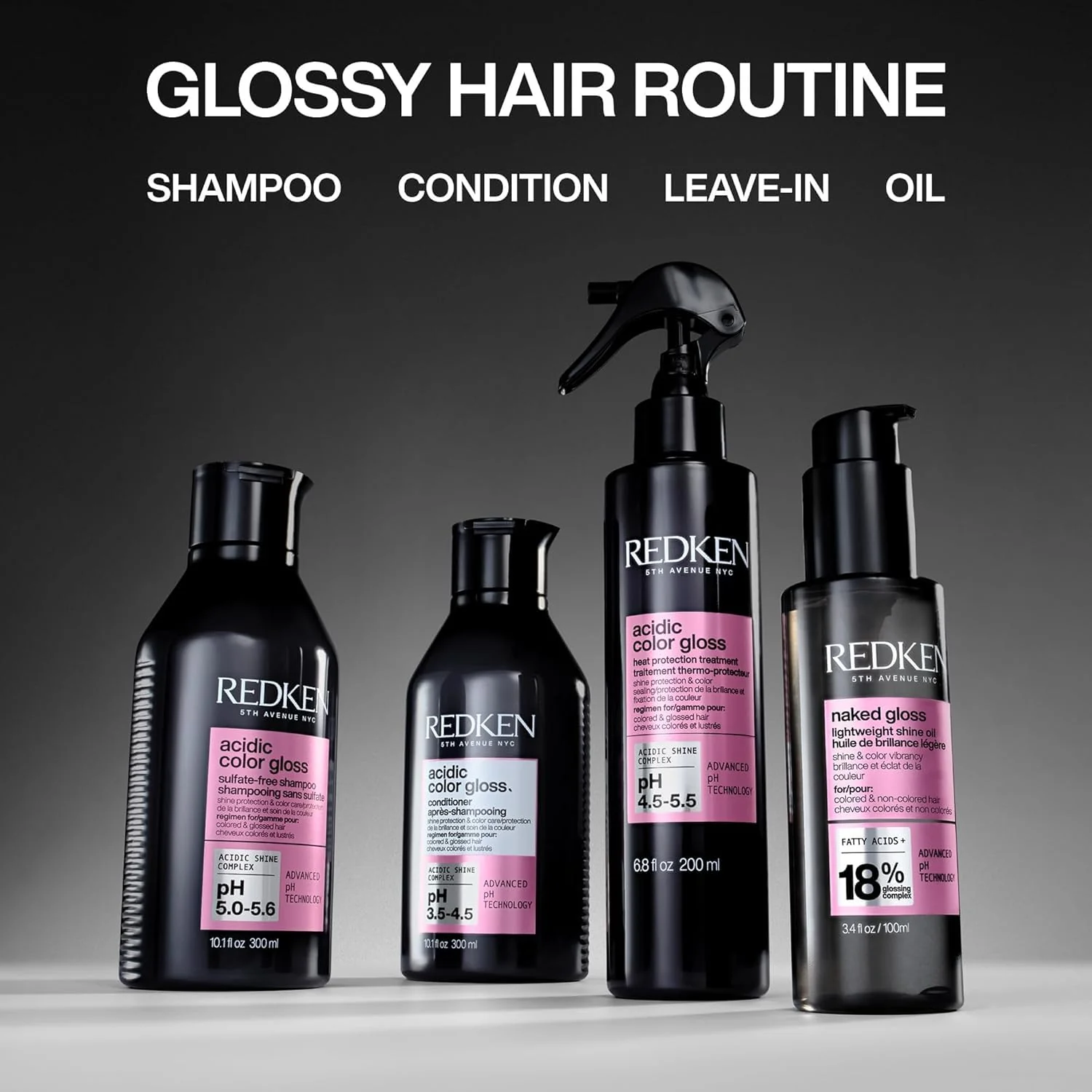 Redken Acidic Color Gloss Sulfate-Free Shampoo - Protects Vibrancy, Salon-Grade Hair Shine, For Color-Treated Hair, 1.7 Fl Oz - Image 4