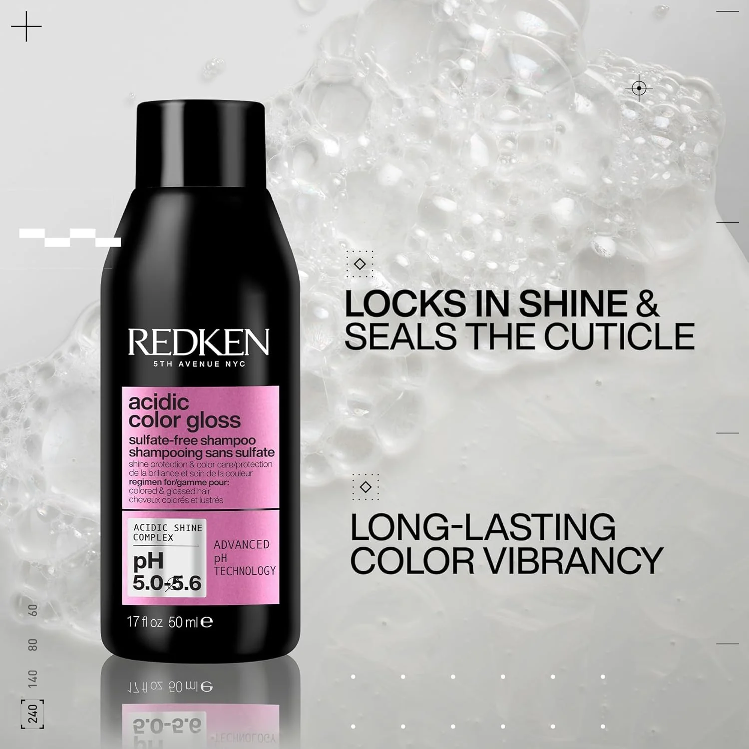 Redken Acidic Color Gloss Sulfate-Free Shampoo - Protects Vibrancy, Salon-Grade Hair Shine, For Color-Treated Hair, 1.7 Fl Oz - Image 5