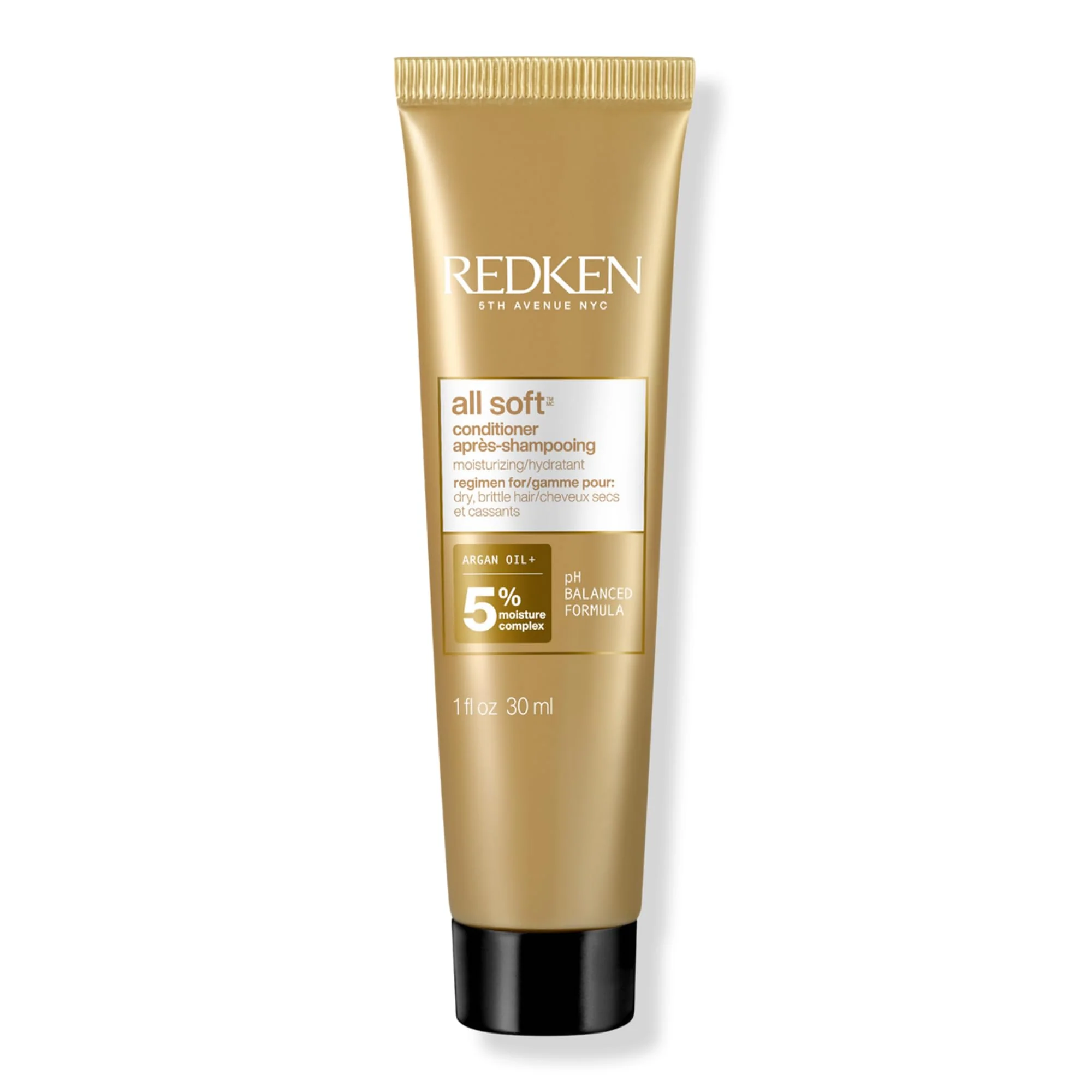 Redken All Soft Argan Oil Conditioner | For Dry / Brittle Hair | Moisturizes & Provides Intense Softness | With Argan Oil | Travel Size | 1 Fl Oz
