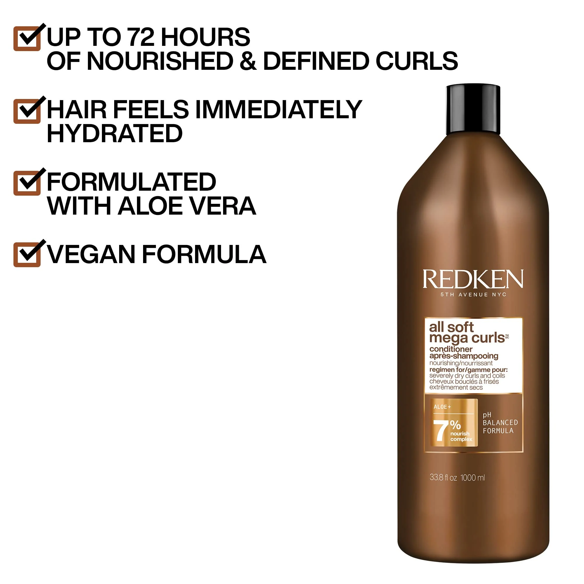 Redken All Soft Mega Curls Conditioner | For Extremely Dry Hair | For Curly & Coily Hair | Nourishes & Softens Severely Dry Hair | With Aloe Vera | 33.8 Fl Oz - Image 11