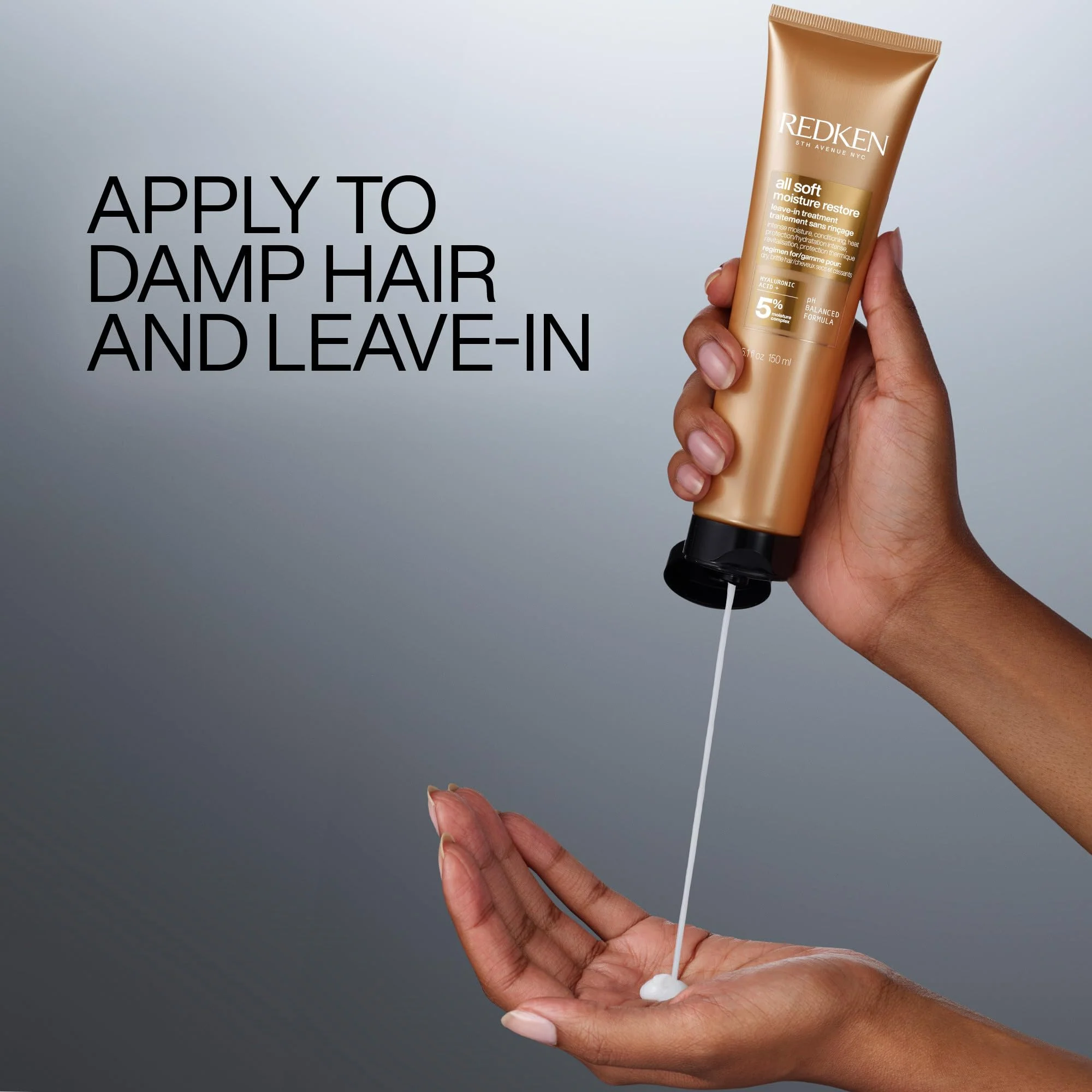 Redken All Soft Moisture Restore Leave-In Treatment | With Hyaluronic Acid and Argan Oil| Hair Treatment for Dry and Brittle Hair | Humidity and Heat Protection | Anti-Frizz | For Soft and Smooth Hair - Image 2