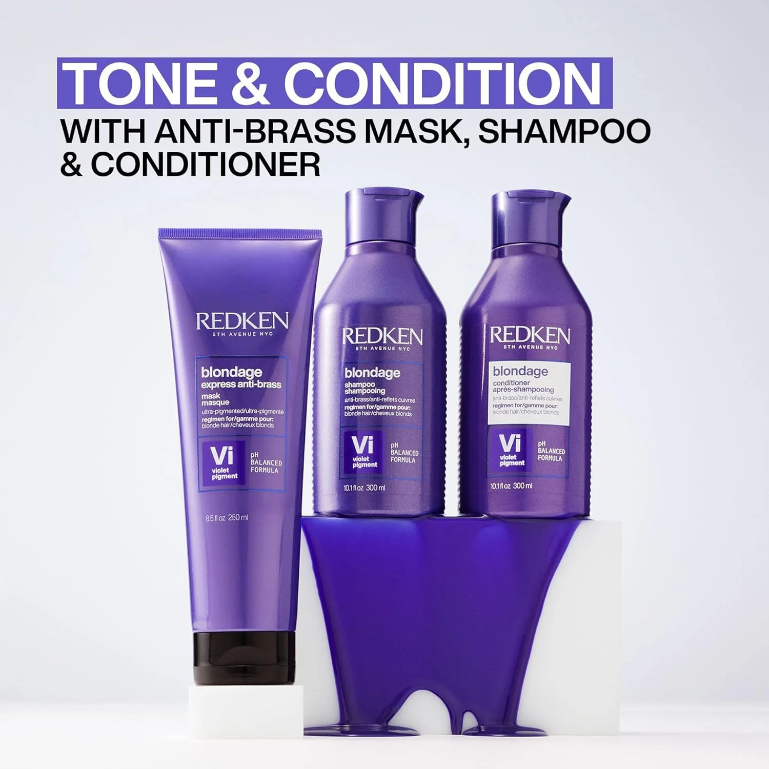 Redken Blondage Color Depositing Purple Conditioner | For Blonde Hair | Neutralizes Brass & Moisturizes Hair | With Pure Violet Pigments | 33.8 Fl Oz - Image 7