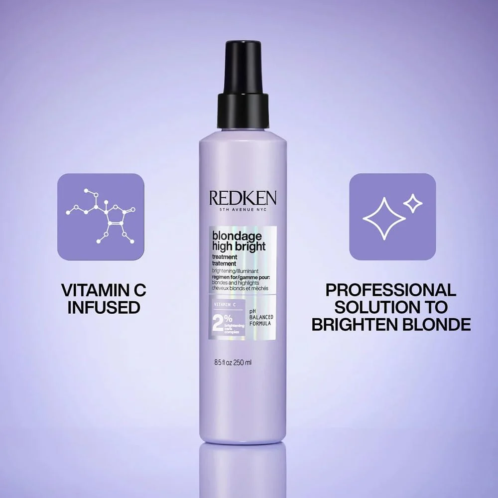 Redken Blondage High Bright Pre Treatment | Brightens and Lightens Color-Treated and Natural Blonde Hair Instantly | Infused with Vitamin C - Image 12