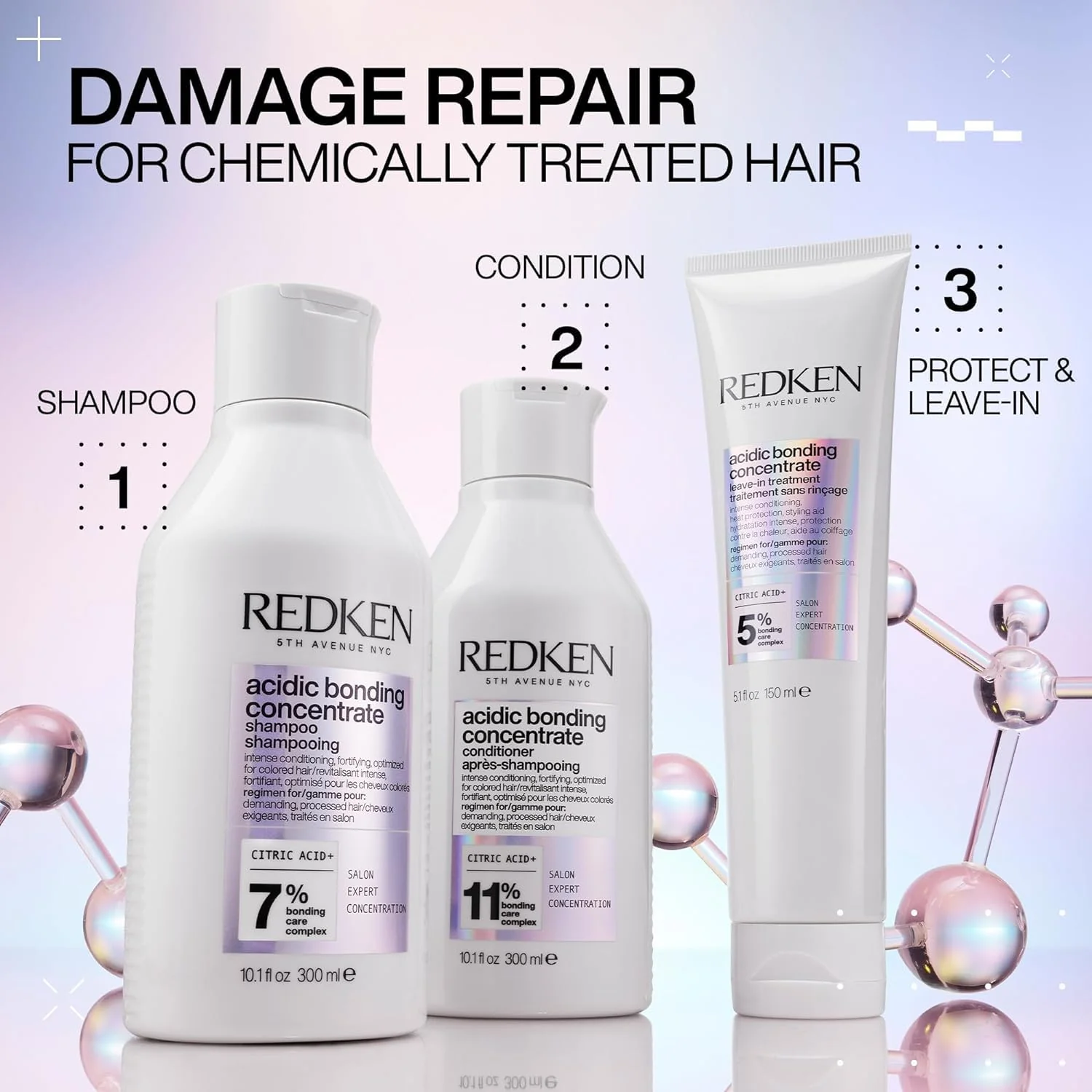 Redken Bonding Conditioner for Damaged Hair Repair, Acidic Bonding Concentrate, For All Hair Types - Image 5