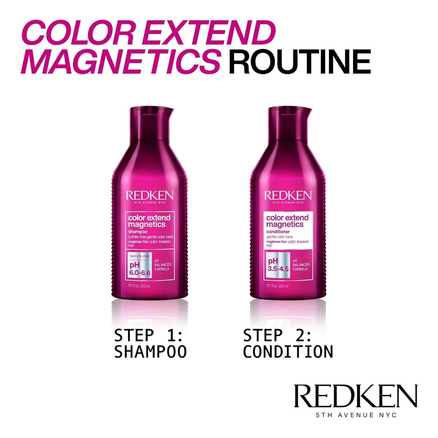 Redken Color Extend Magnetics Shampoo For Color-Treated Hair - Gently Cleanses & Protects Color, With Amino Acid, Sulfate-Free Shampoo - Image 2