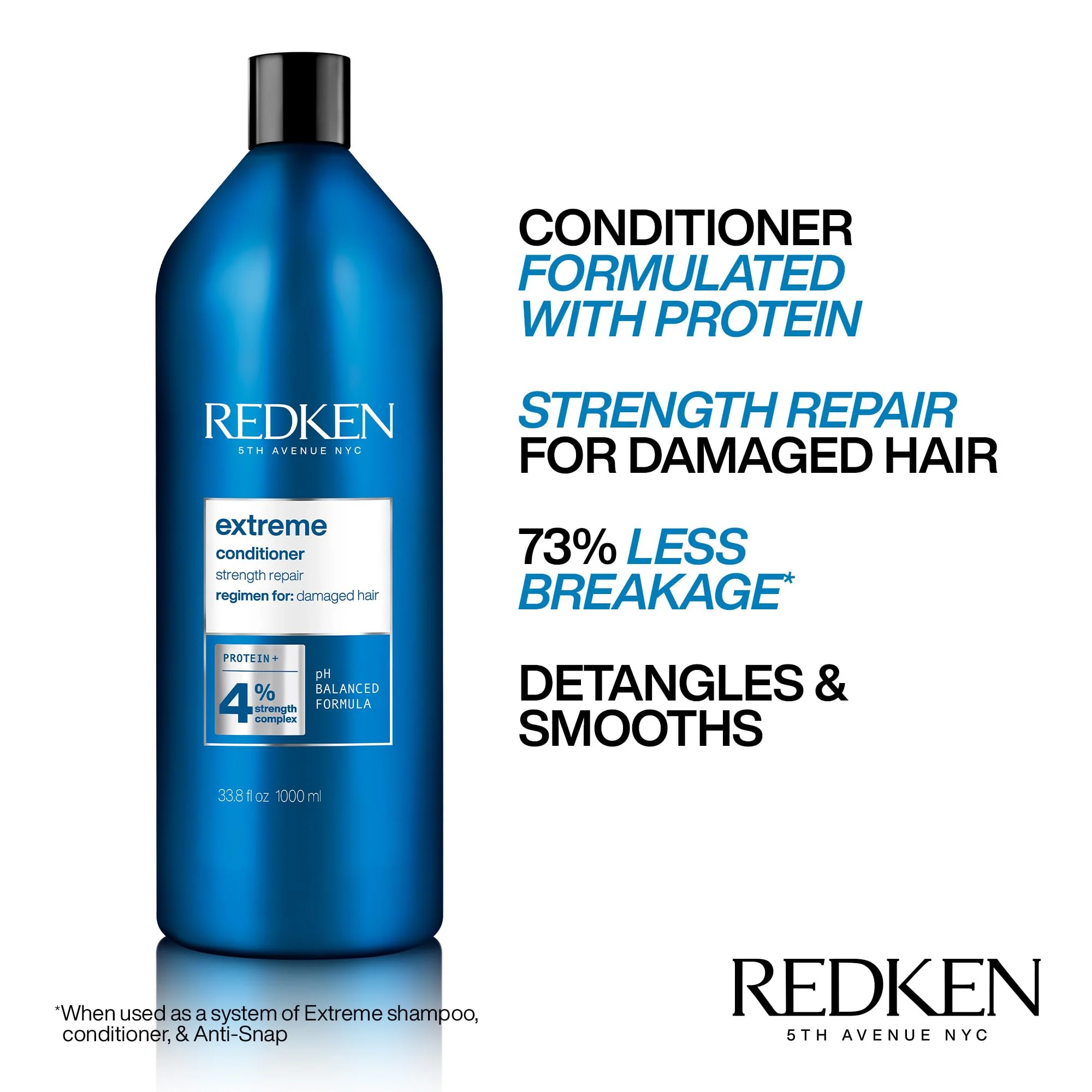 Redken Extreme Conditioner | Anti-Breakage & Protection for Damaged Hair | Infused With Proteins | 33.8 Fl Oz - Image 7