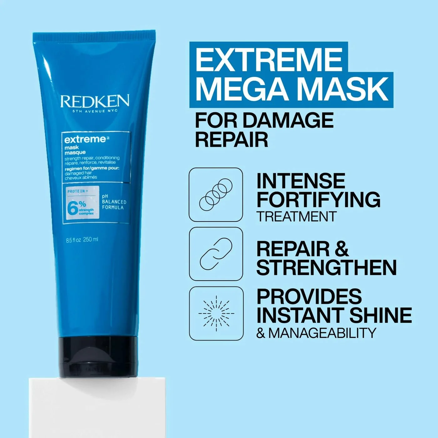 Redken Extreme Hair Mask For Damanged, Brittle Hair - Fortifies & Strengthens, 8.5 Fl Oz - Image 5