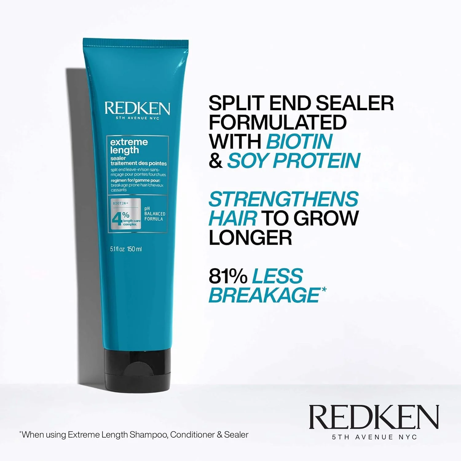 Redken Extreme Length Leave-In Treatment For Hair Growth - Seals Split Ends & Prevents Breakage, Infused With Biotin - Image 5