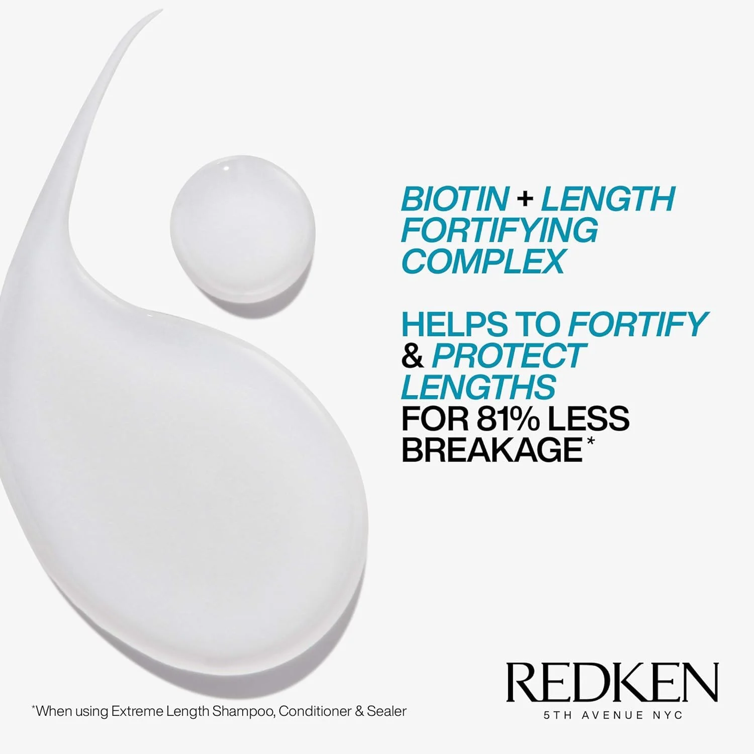 Redken Extreme Length Shampoo For Damaged Hair - Prevents Breakage and Strengthens Hair, Infused With Biotin For Hair Growth, 33.8 Fl Oz - Image 4