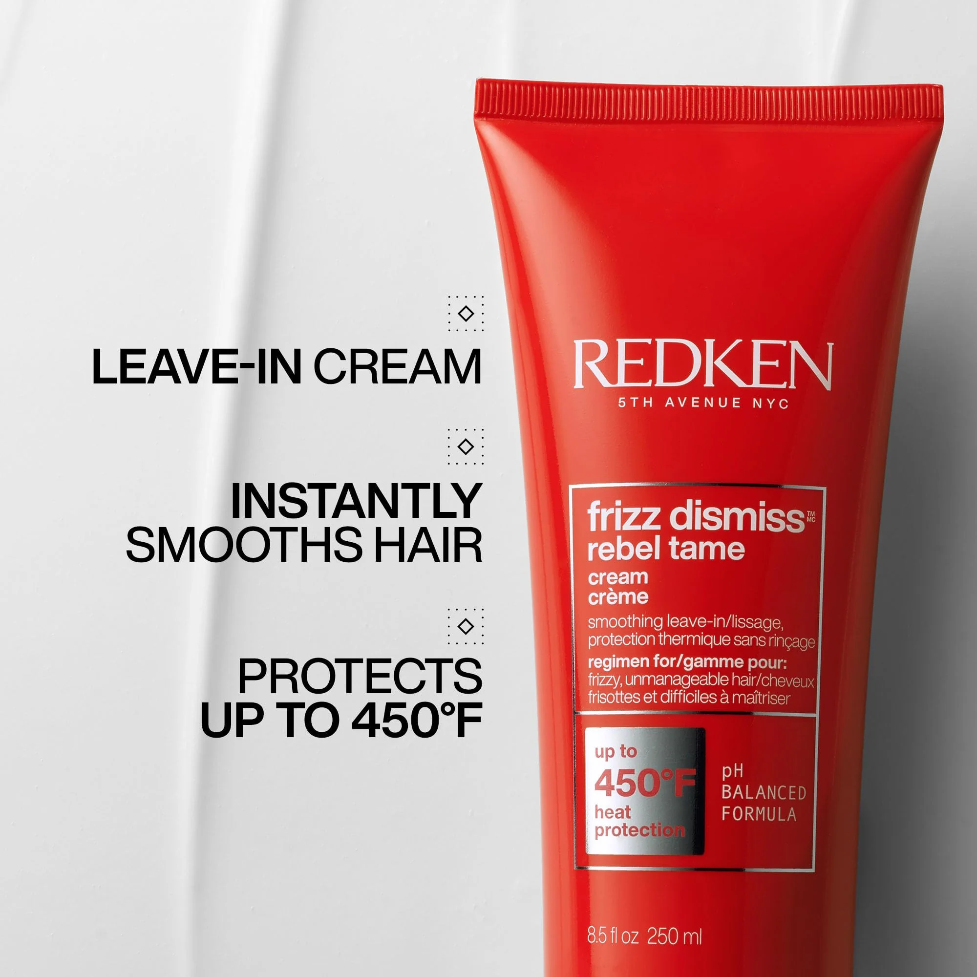 Redken Frizz Dismiss Rebel Tame Heat Protective Leave-In Cream For Frizzy Hair - Protects Hair Against Frizz, 8 Oz - Image 8