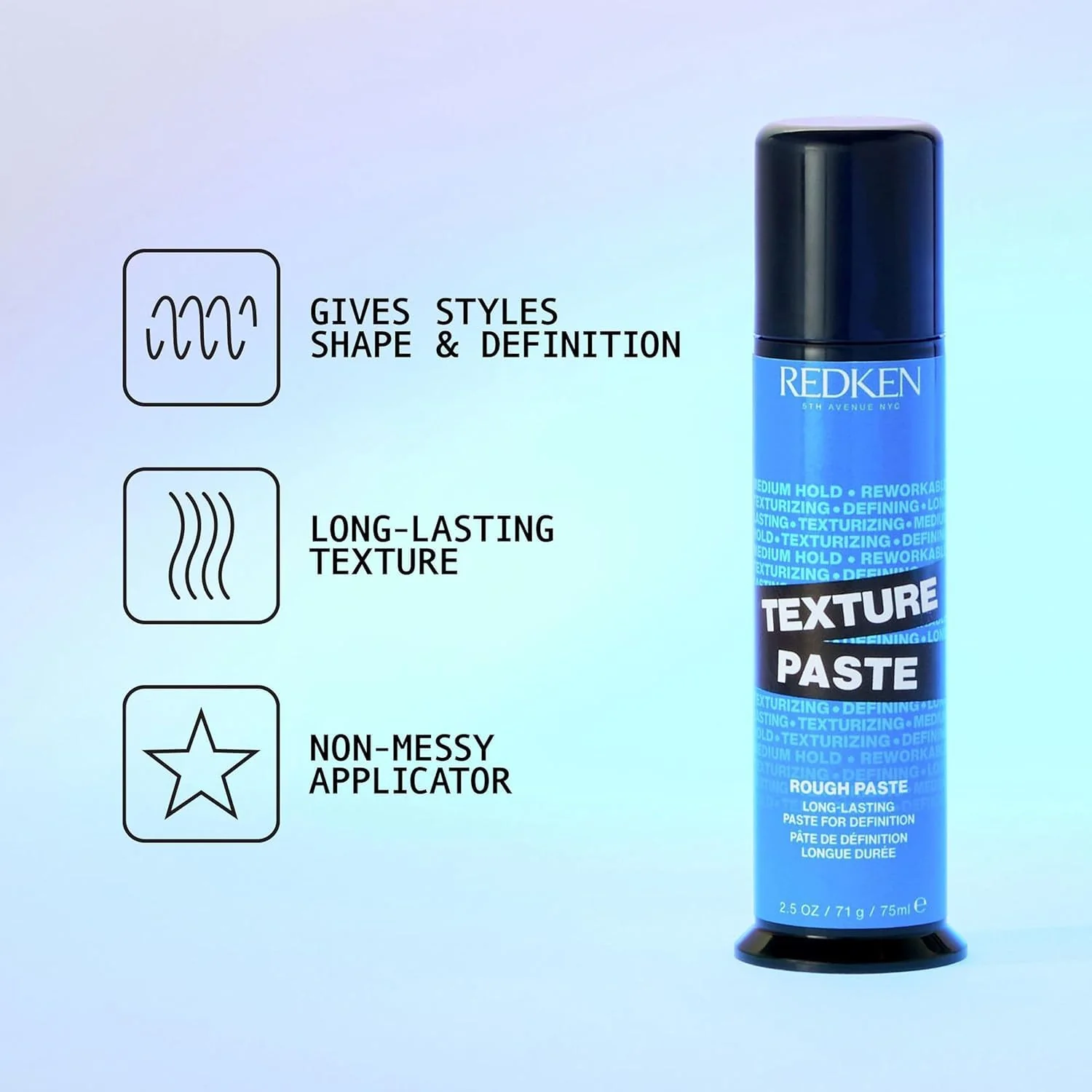 Redken Long-Lasting Styling Paste For All Hair Types - Adds Long-Lasting Texture & Definition With Flexible Control, Medium Hold - Image 5