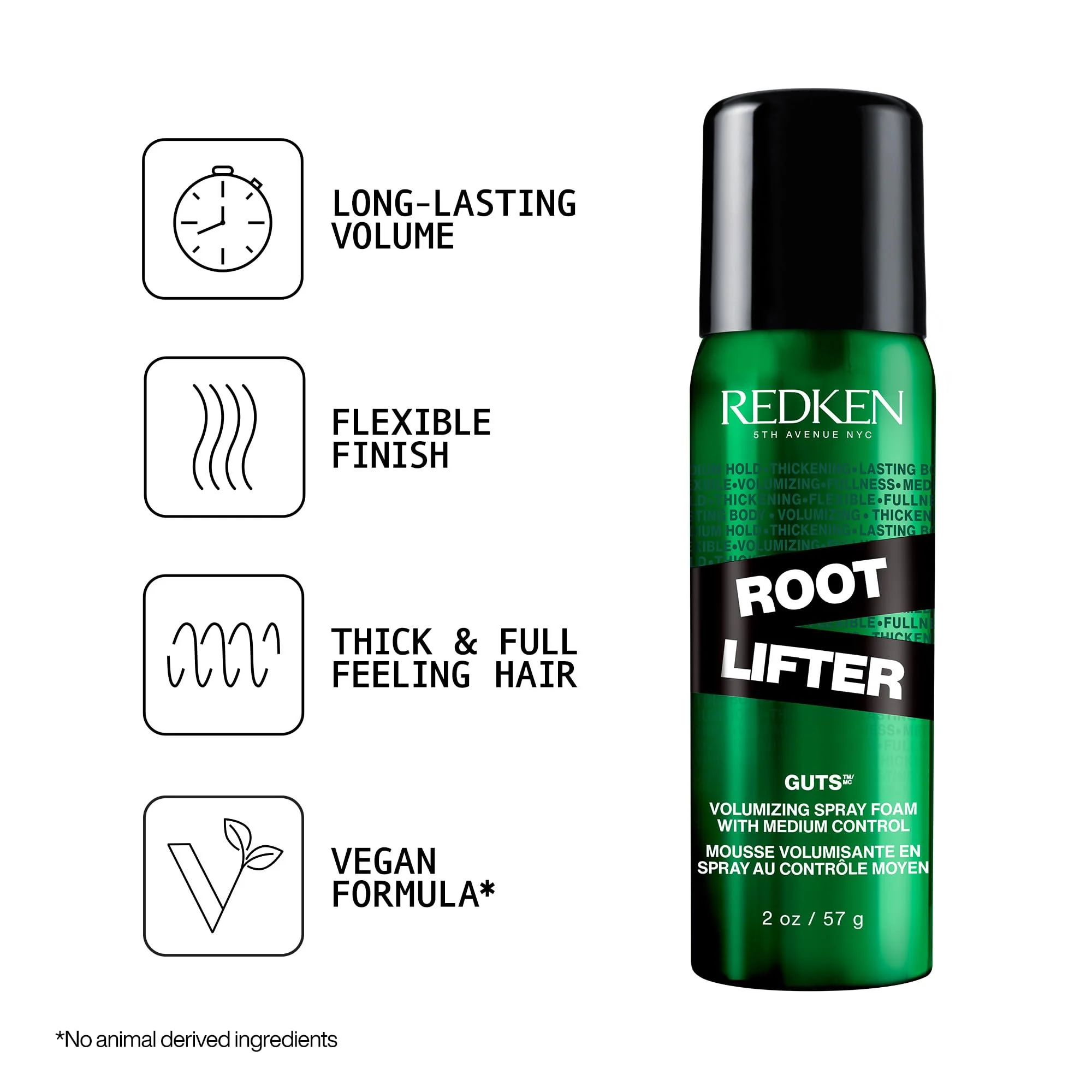 Redken Root Lifter Volumizing Spray Foam | For All Hair Types | Provides Body, Volume & Anti-Frizz Protection | Medium Control | 2 Oz - Image 4